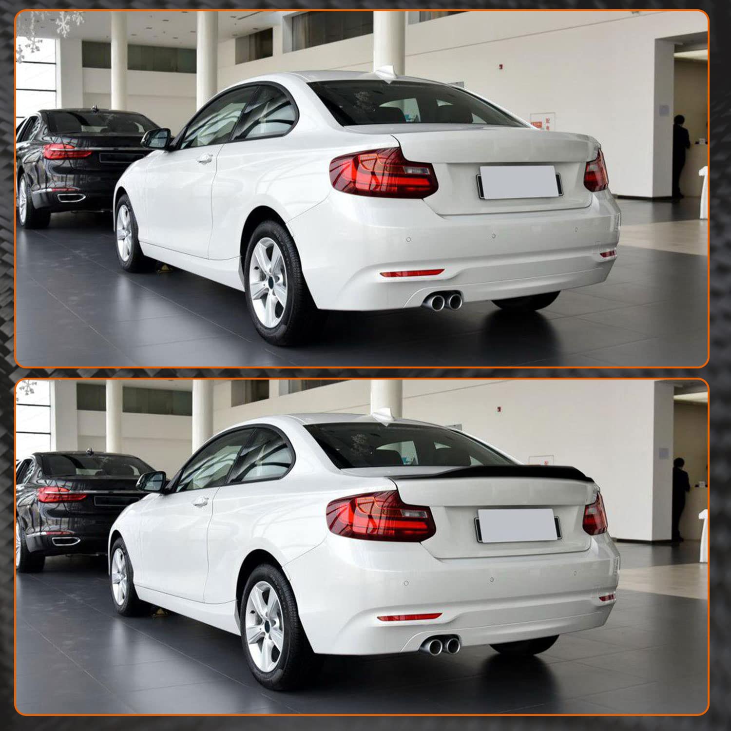 MCARCAR Real Carbon Fiber Rear Trunk Spoiler for BMW 2 Series F22 220i 228i 230i M235i M240i F87 M2 Coupe 2014-2020 | High Kick Tail Wing Lip (C Style) | Enhances Aerodynamics & Sporty Look for Street Racing & Car Shows