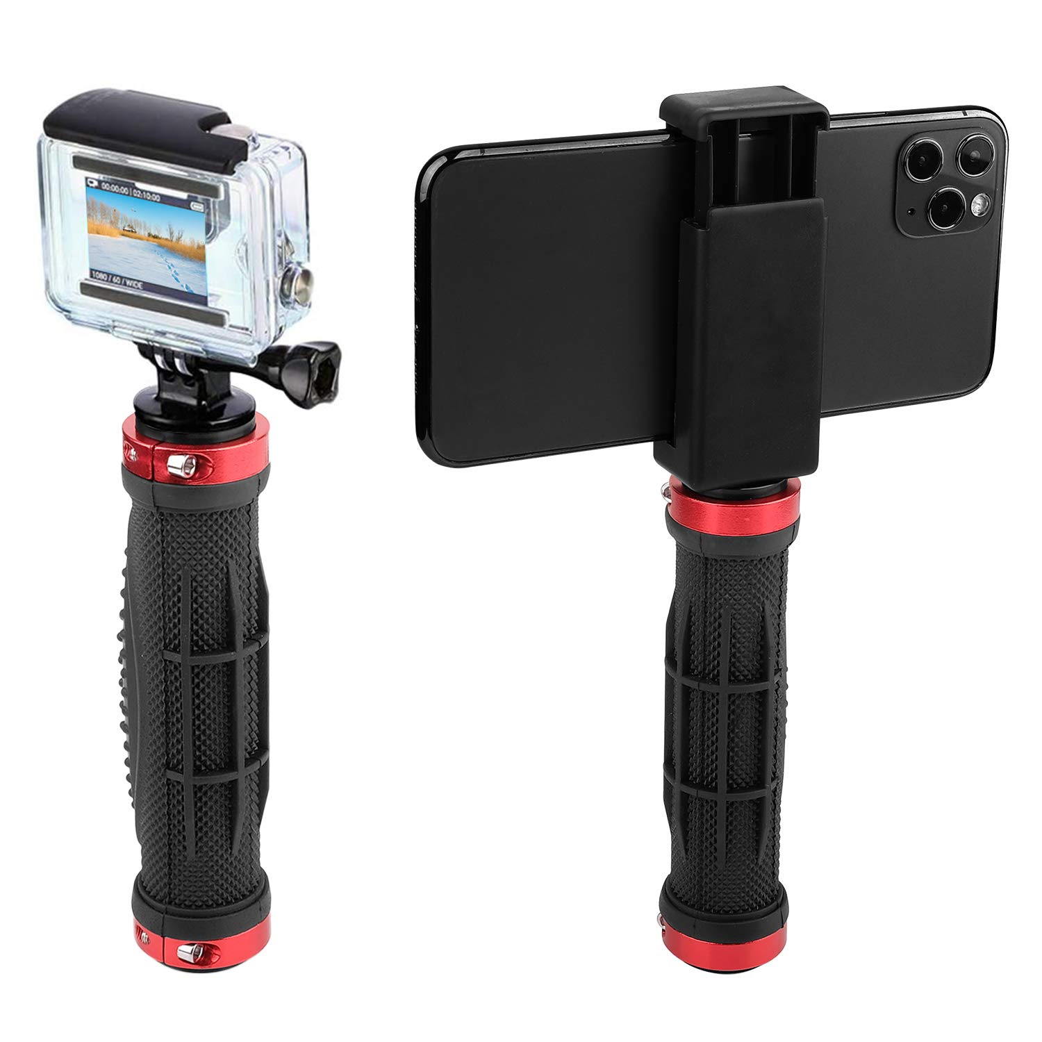 ChromLives Camera Handle Grip Mount - 2 Pack 1/4'' Camera Stabilizer for DSLR, Digital Video Cameras, Camcorders, Action Cameras & Smartphones | Top Handheld Grip with 1/4'' Male Screw | Perfect for Vlogging, Live Streaming & Outdoor Shooting