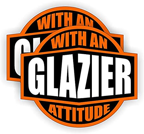 Glazier With An Attitude Hard Hat Sticker - Durable Helmet Decal for Construction Workers - Perfect for Tool Boxes, Lunch Boxes & Safety Gear (Fun Worksite Accessory)