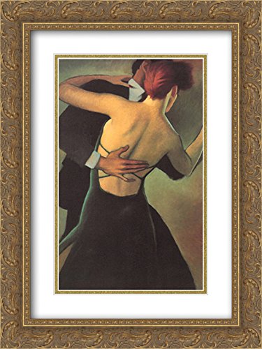 Evening in Jade - 12x14 Gold Ornate Framed Art Print by Bill Brauer | Elegant Home Decor for Living Room, Bedroom & Office | Premium Matted Wall Art for Classic Interiors