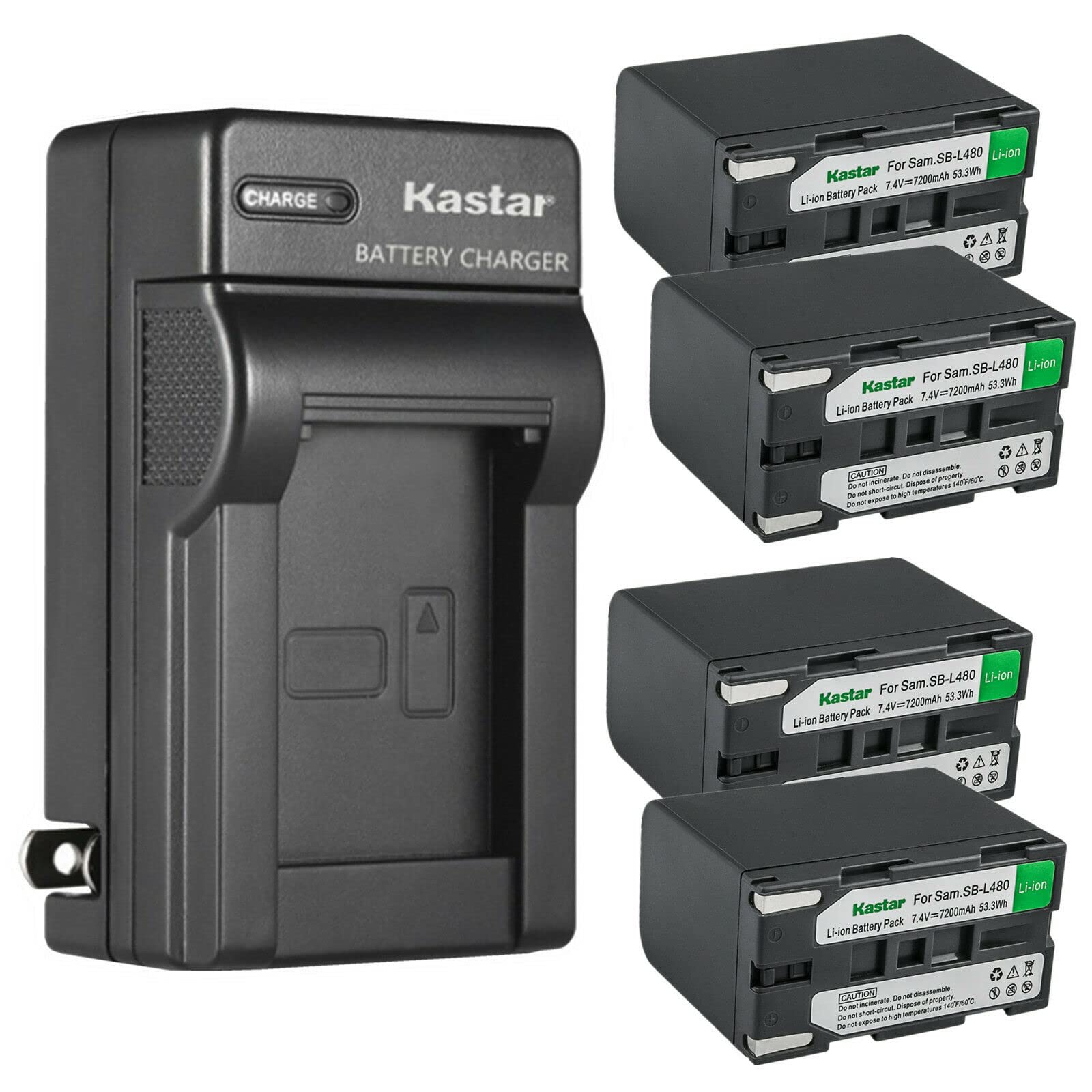 Kastar 4-Pack SB-L480 Battery & AC Wall Charger Replacement for Mamiya Leaf Aptus-II 12/12R, Aptus 17/22 Medium Format Camera - Perfect for Studio & Outdoor Photography