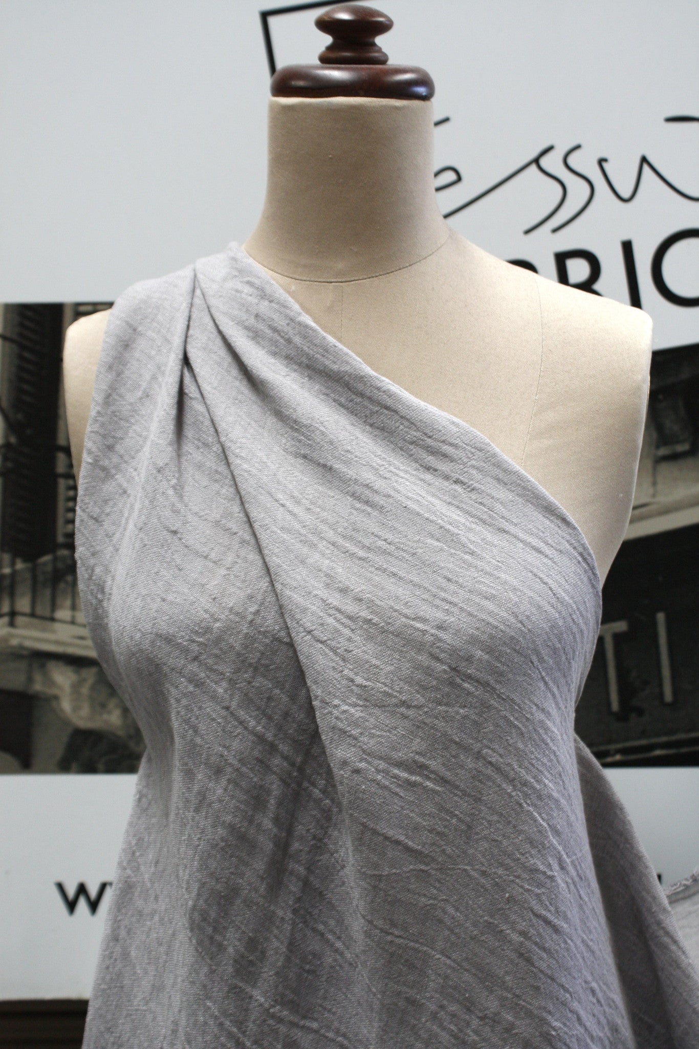 Premium Ash Crinkled Washed Linen Fabric - Soft & Durable for Clothing, Home Decor & DIY Crafts | Perfect for Dresses, Curtains & Upholstery