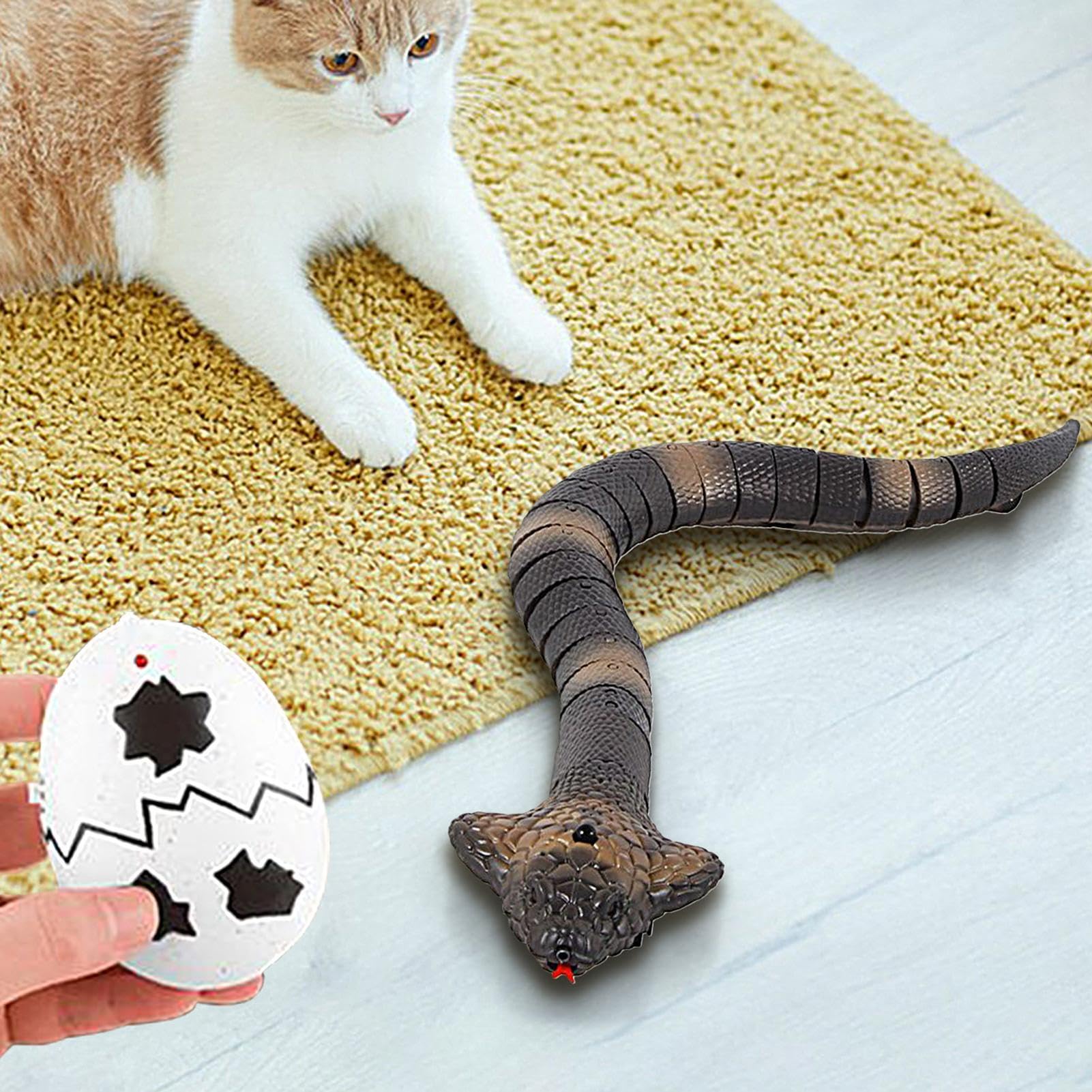 Remote Control Snake Cat Toy - Electric Cobra Interactive Pet Toy with Smart Sensor & Obstacle Avoidance | Realistic Moving Snake Toy for Cats | Double Function Play & Exercise | Perfect for Indoor Playtime, Boredom Relief & Stimulating Natural Hunting Instincts