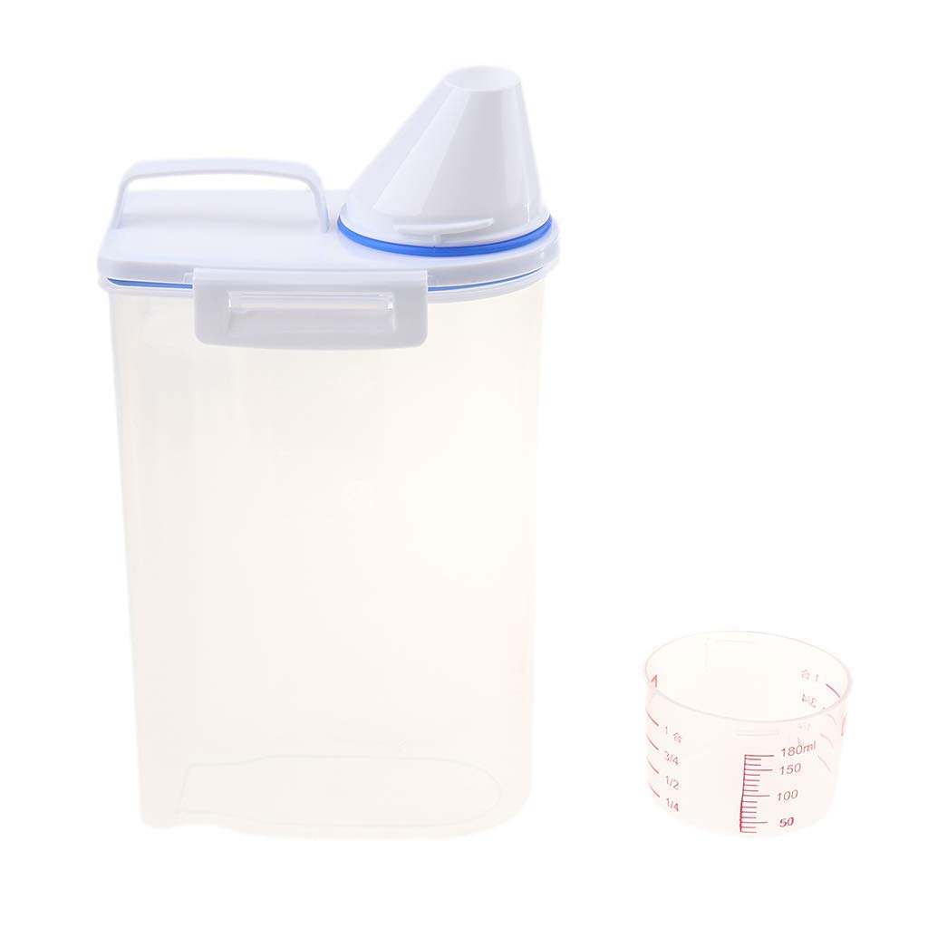 Premium Pet Food Storage Container with Measuring Cup - Airtight Dry Food Dispenser for Dogs, Cats & Rabbits - Perfect for Home, Travel & Outdoor Feeding