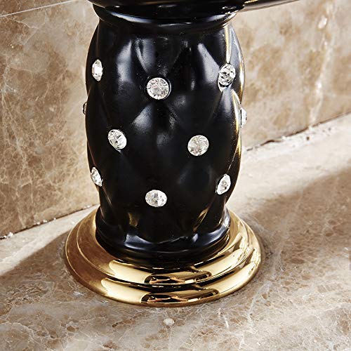 Premium InArt Brass Single Lever Basin Mixer Tap - Bathroom Sink Faucet in Black Gold Finish | Modern Waterfall Spout for Vanity & Powder Room