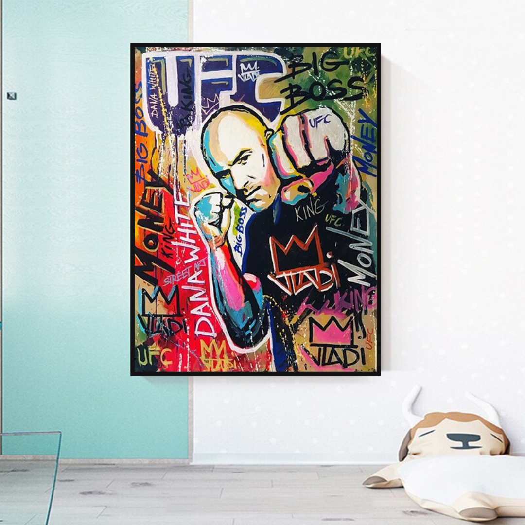 UFC Fighter Boxing Canvas Wall Art - Sports Decor for Man Cave, Gym, Office & Home