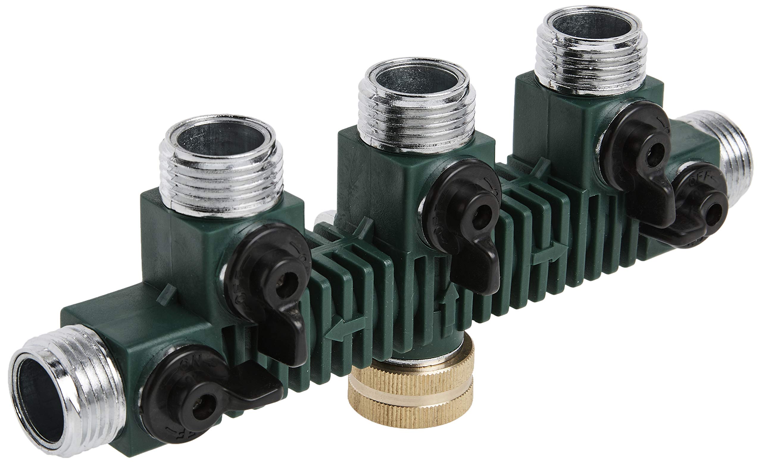 Orbit 10-Pack 5-Port Zinc Hose Faucet Manifold for Yard Watering | Heavy-Duty Outdoor Garden Irrigation System | Perfect for Sprinklers, Soaker Hoses & Multiple Watering Needs