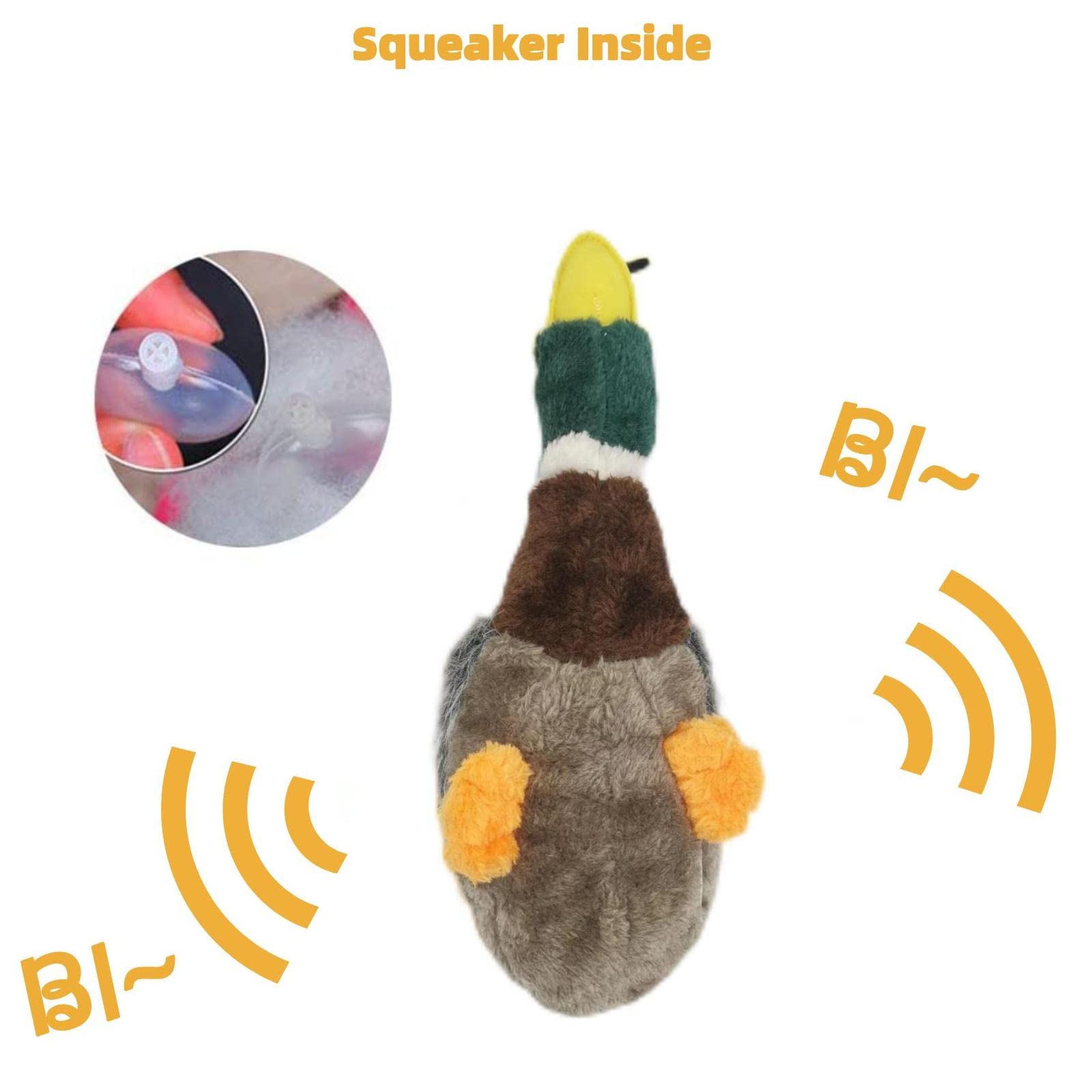 JKW Plush Mallard Duck Squeaky Dog Chew Toy for Large Dogs - 15 Inch Durable Soft Duck Toy for Aggressive Chewers - Perfect for Fetch, Training & Playtime in Backyard or Park