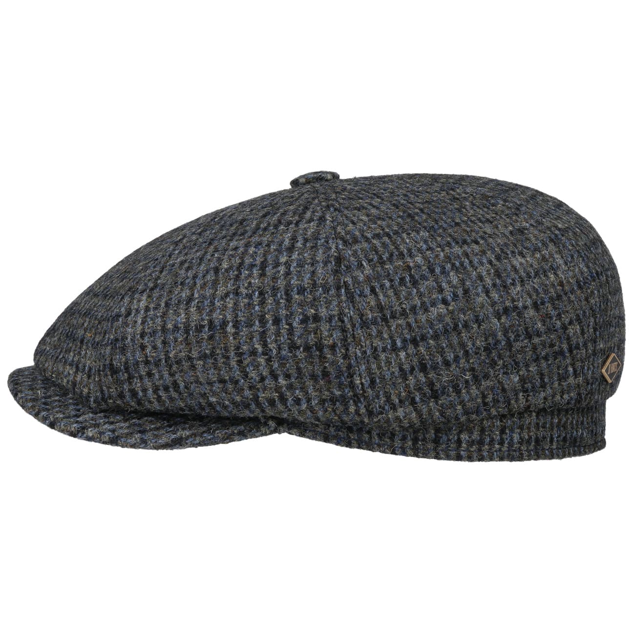 JJ Hats Eight Panel Harris Tweed Cap - Classic Wool Flat Cap for Men - Perfect for Outdoor Activities, Casual Wear & Vintage Style Fashion