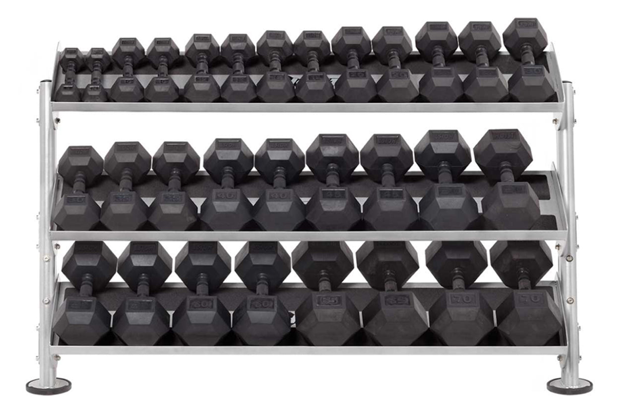 Heavy Duty 60 Dumbbell Rack with Optional 3rd Tier - HF 5461 OPT 60 | Gym Equipment Storage for Home & Commercial Use | Perfect for Weight Training & Fitness Centers