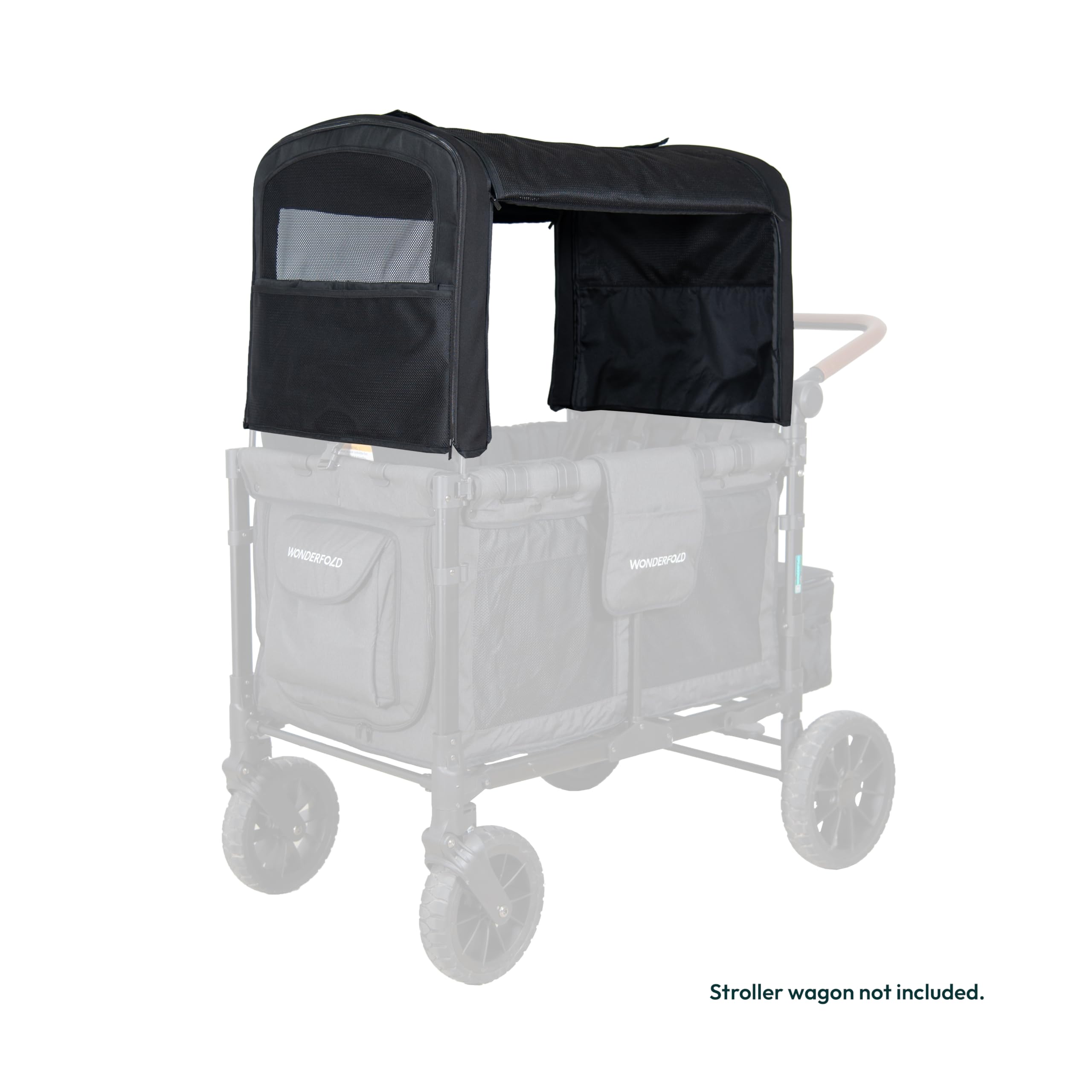 WONDERFOLD Flex Canopy for Stroller Wagon - Removable Front/Back Cover with Mesh Sides, Adjustable Panels & Storage Pockets | Compatible with W4 Elite/Luxe Models | Perfect for Outdoor Walks, Park Visits & Family Adventures