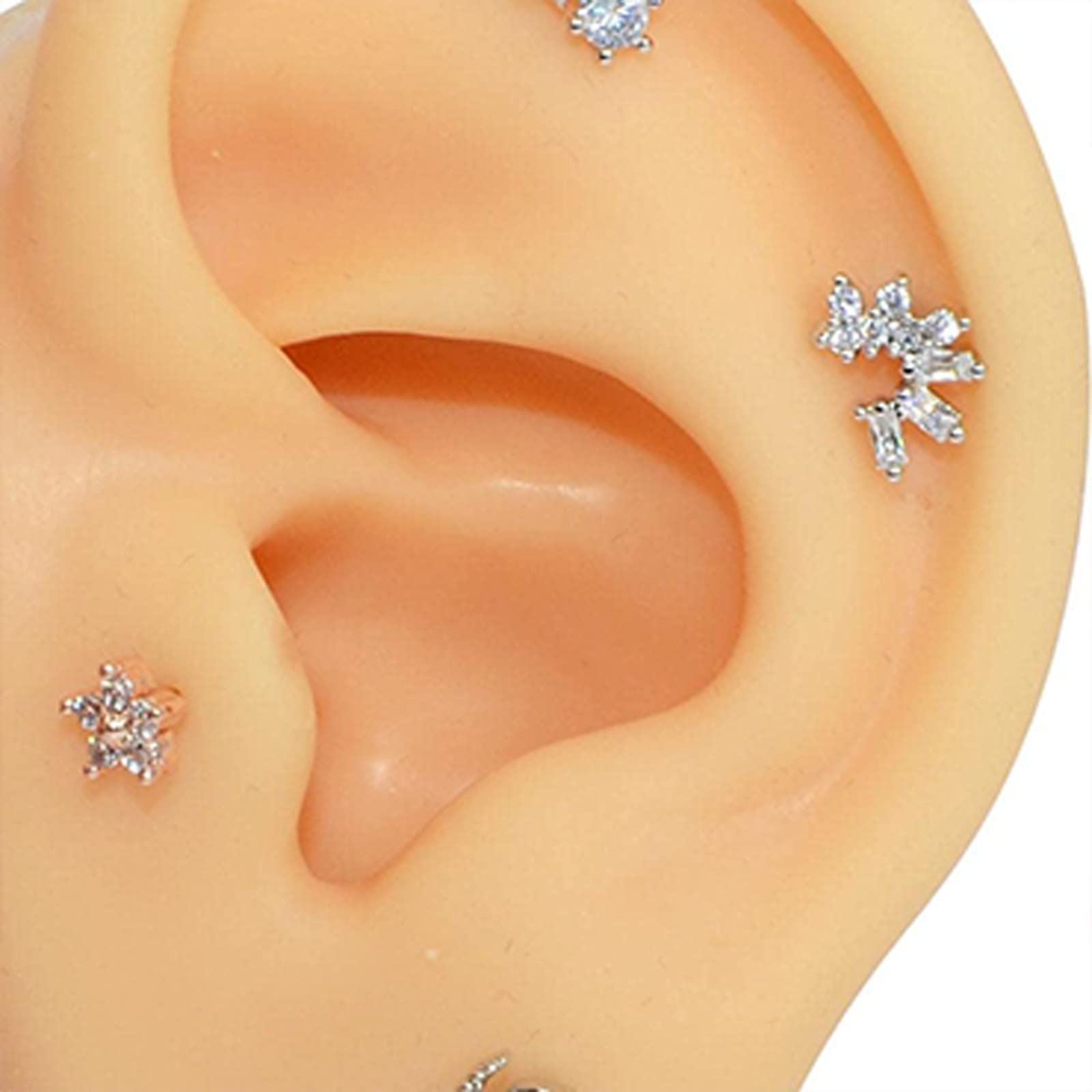 1 Pc Reusable Silicone Ear Model for Acupuncture Training, Earring Display & Headset Props - Right Ear (Perfect for Medical Practice, Jewelry Showcase & Audio Equipment Demo)