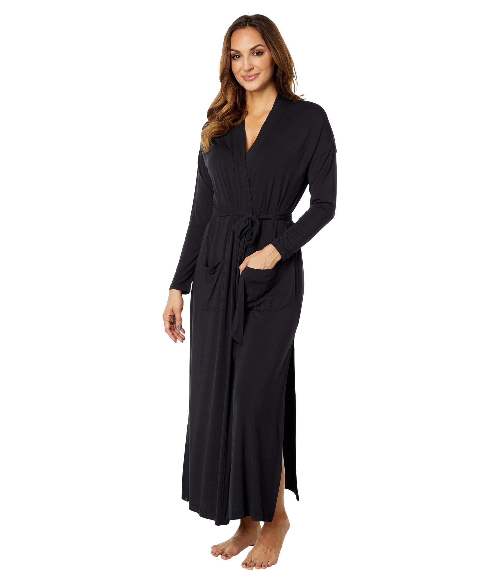 Barefoot Dreams Luxe Milk Jersey Women's Duster Robe - Soft Lightweight Kimono Style Bathrobe for Spa, Poolside & Cozy Home Relaxation