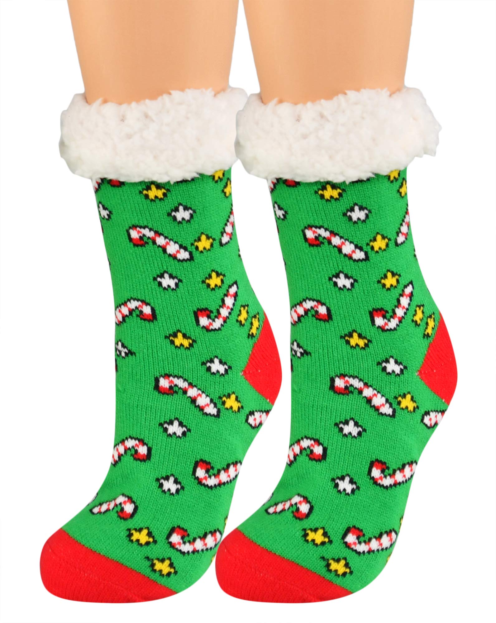 ARAD Fluffy Thermal Sherpa Slipper Socks - Cozy Fuzzy Winter Slippers for Women & Men, Warm Indoor/Outdoor House Shoes for Cold Weather, Perfect for Home, Office, and Travel