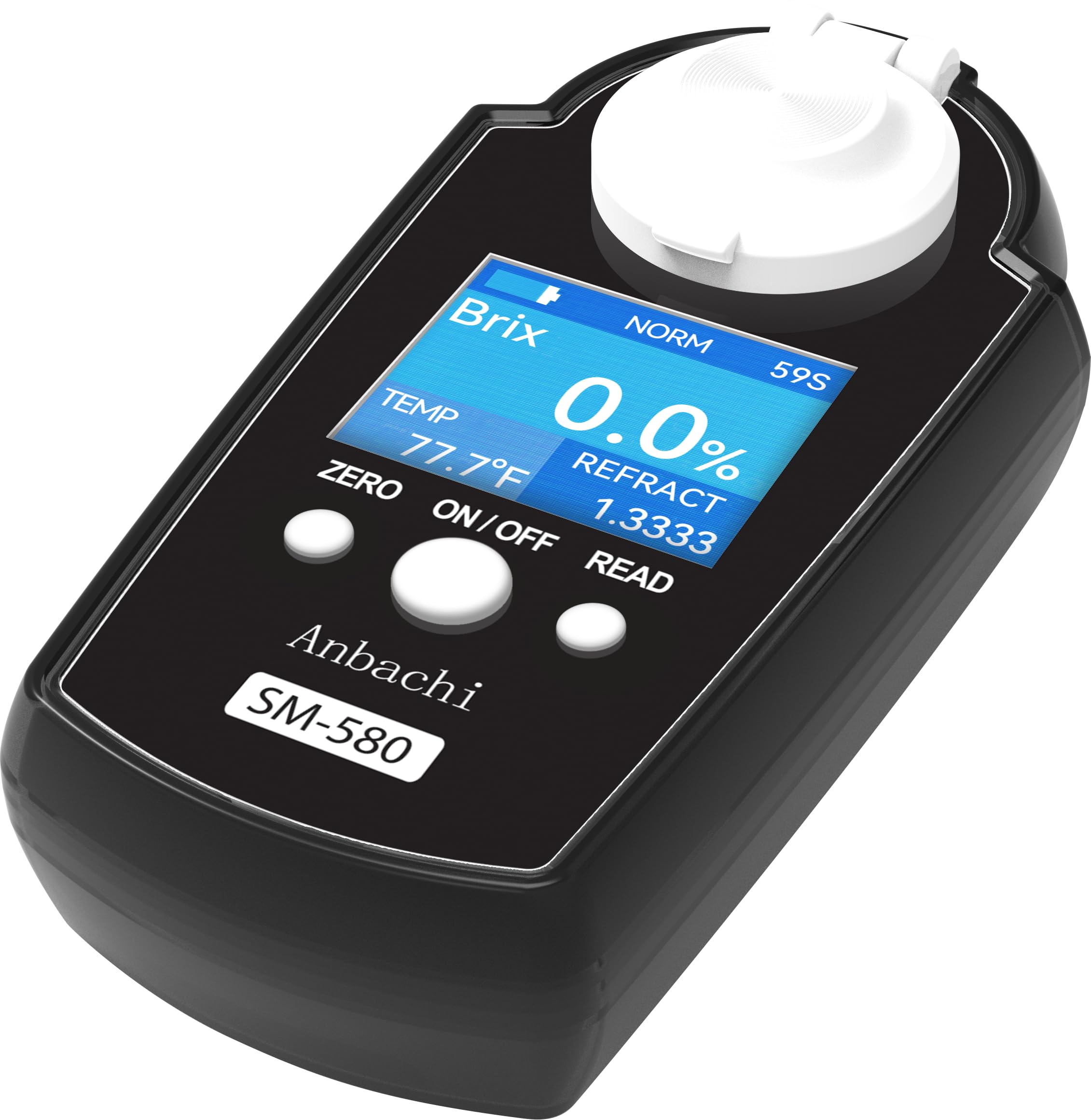 Digital Refractometer 0-58% Brix Tester - High Accuracy Sugar Content Meter for Beverages, Kombucha, Fruit Juice, Drinking Water | Portable Refractive Index Analyzer | Ideal for Home Brewing, Winemaking & Food Processing