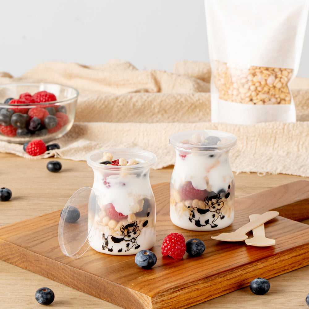 4 oz Clear Plastic Yogurt Cups with Lids - 2.25