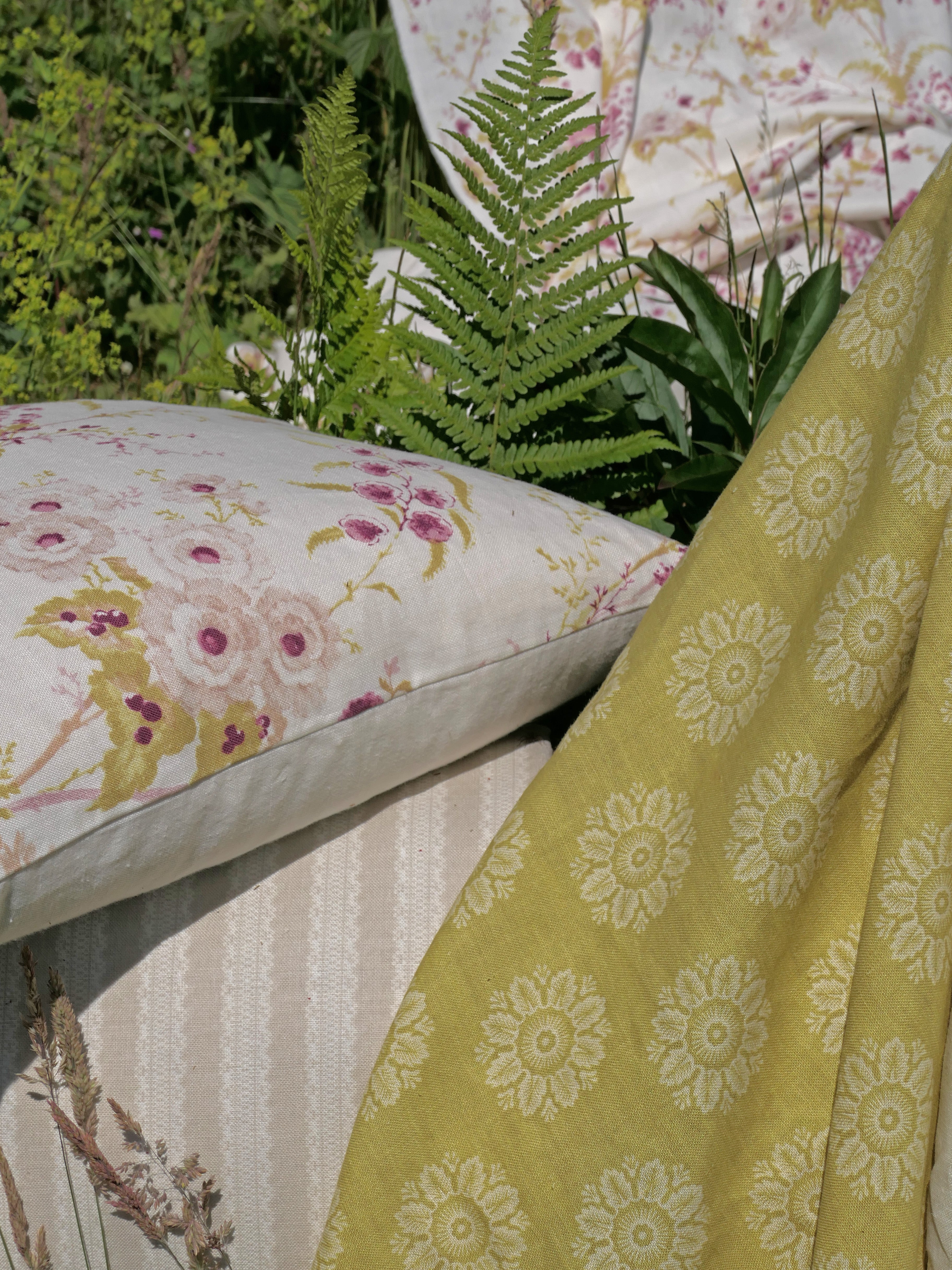 Premium Linen Fabric - Ronda Linen & Pyrus Green - Soft Natural Material for Home Decor, Clothing & DIY Crafts