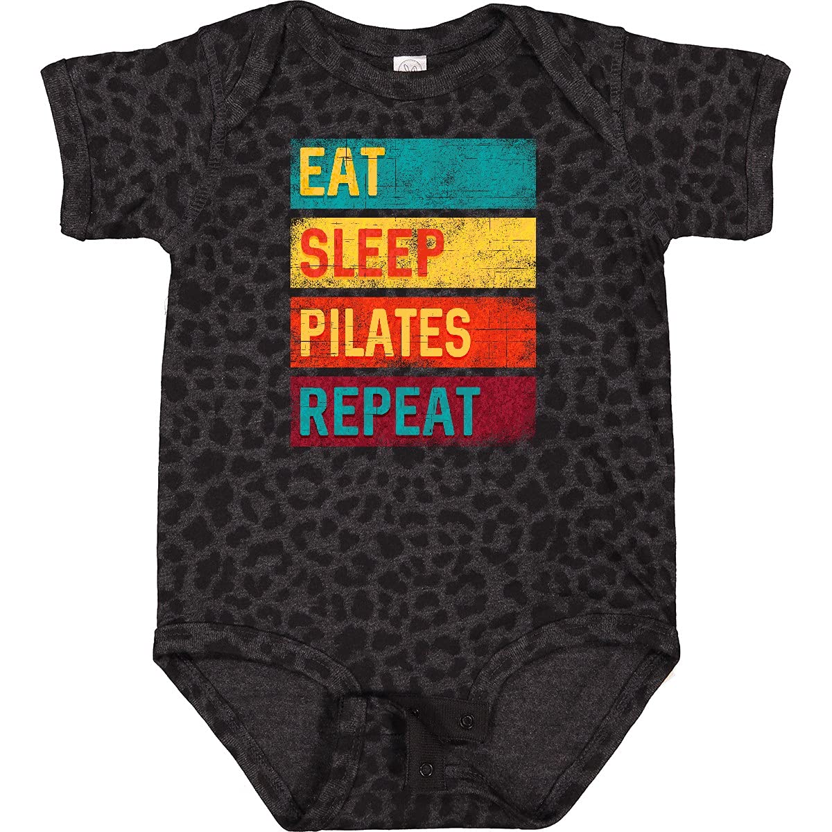 Eat Sleep Pilates Repeat Baby Bodysuit - Cute Fitness & Yoga Inspired Infant Bodysuit for Girls & Boys - Perfect for Pilates Class, Gym & Active Lifestyle