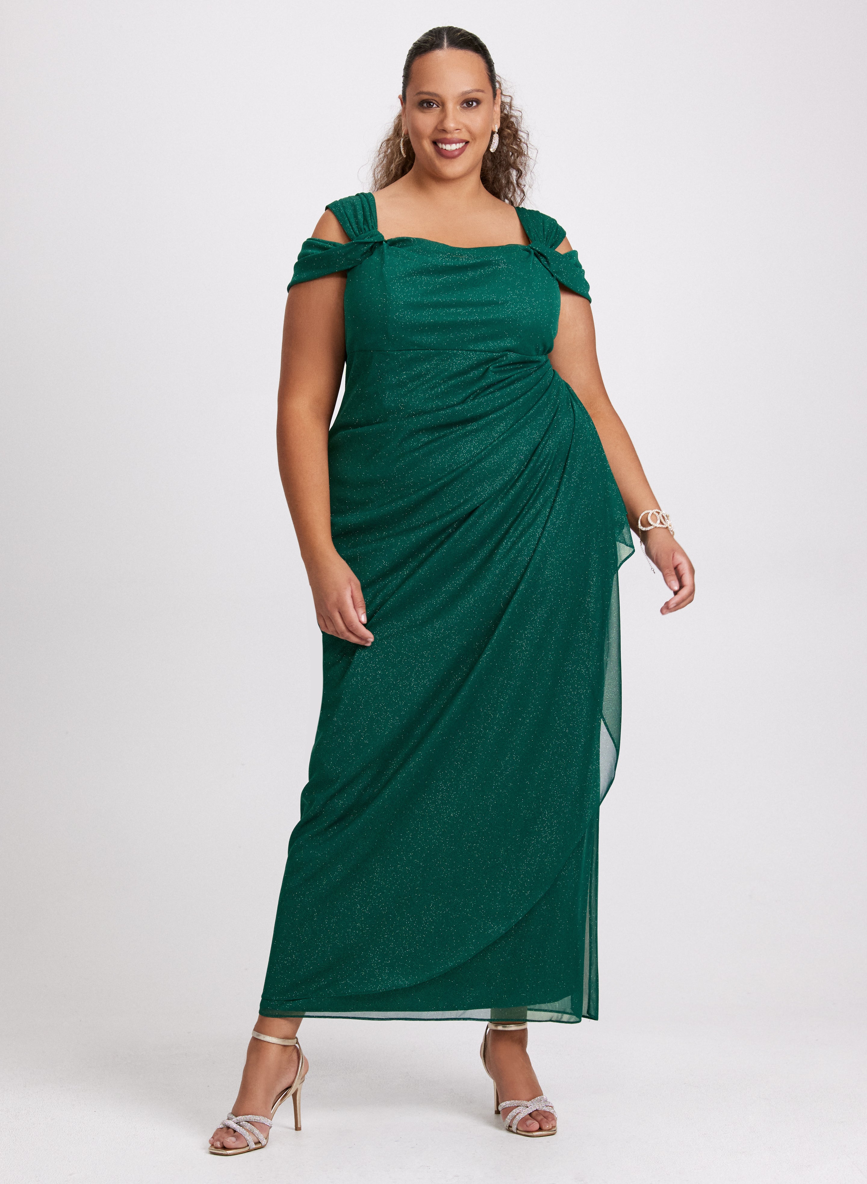 Elegant Cold Shoulder Empire Waist Dress for Women - Flattering A-Line Summer Dress for Parties, Weddings & Date Nights