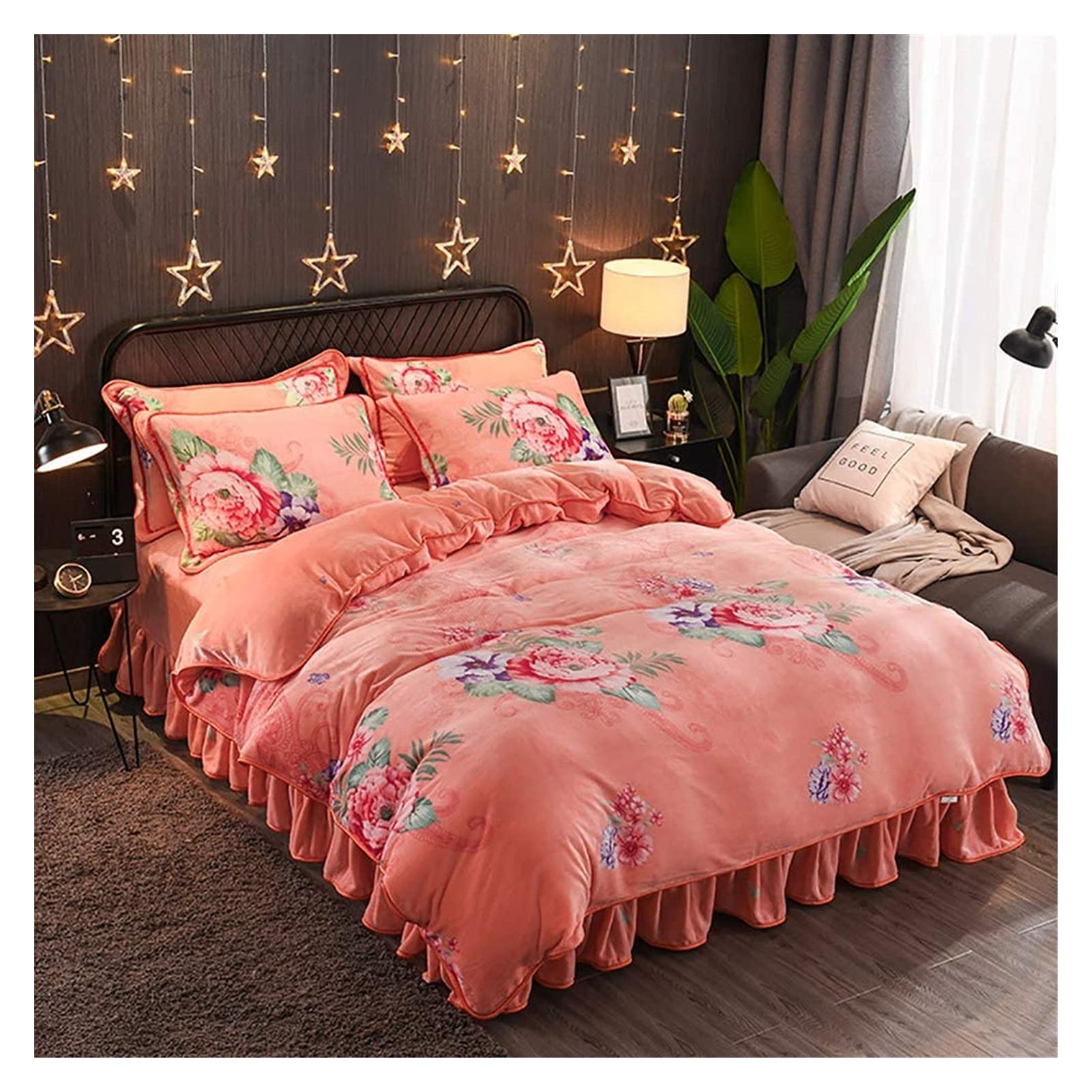 Premium Flannel Bedding Set - King/Double Size - Soft & Warm Winter Duvet Cover, Flat Sheet & Pillowcases - Wrinkle & Stain Resistant - Cozy Home Bedroom Decor for Cold Nights