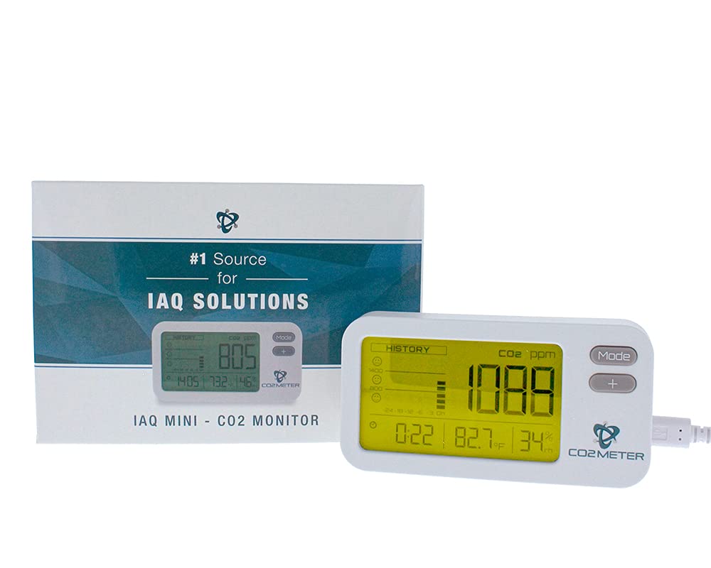 CO2 Meter Indoor Air Quality Monitor - Portable Carbon Dioxide Detector for Home, Office & Classroom | Real-Time Air Quality Measurement for Health & Safety