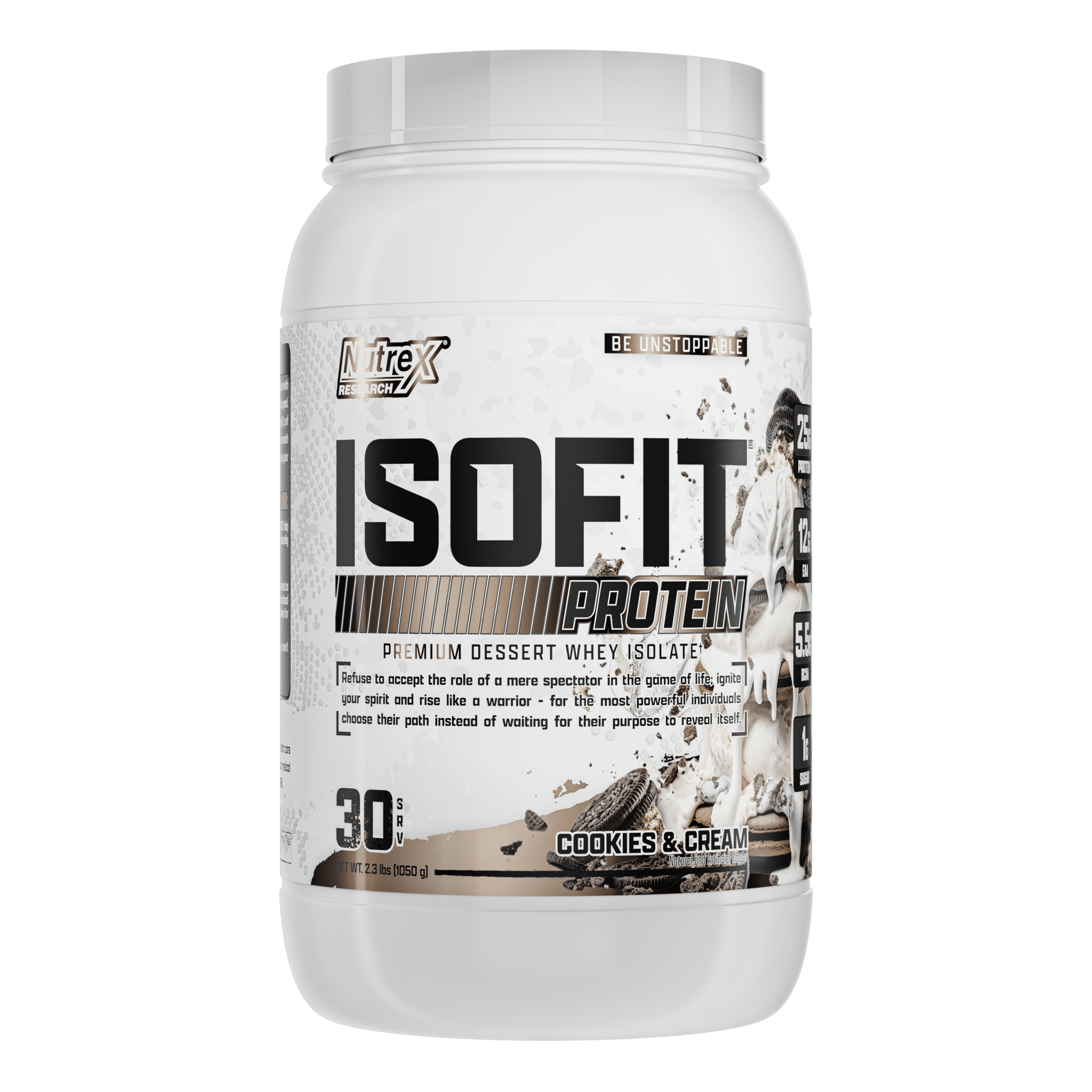 Nutrex ISOFIT Premium Whey Protein Isolate Powder - 25g Protein per Serving, Low Carb, Lactose Free for Muscle Recovery & Growth - Perfect for Post-Workout, Gym & Fitness Enthusiasts