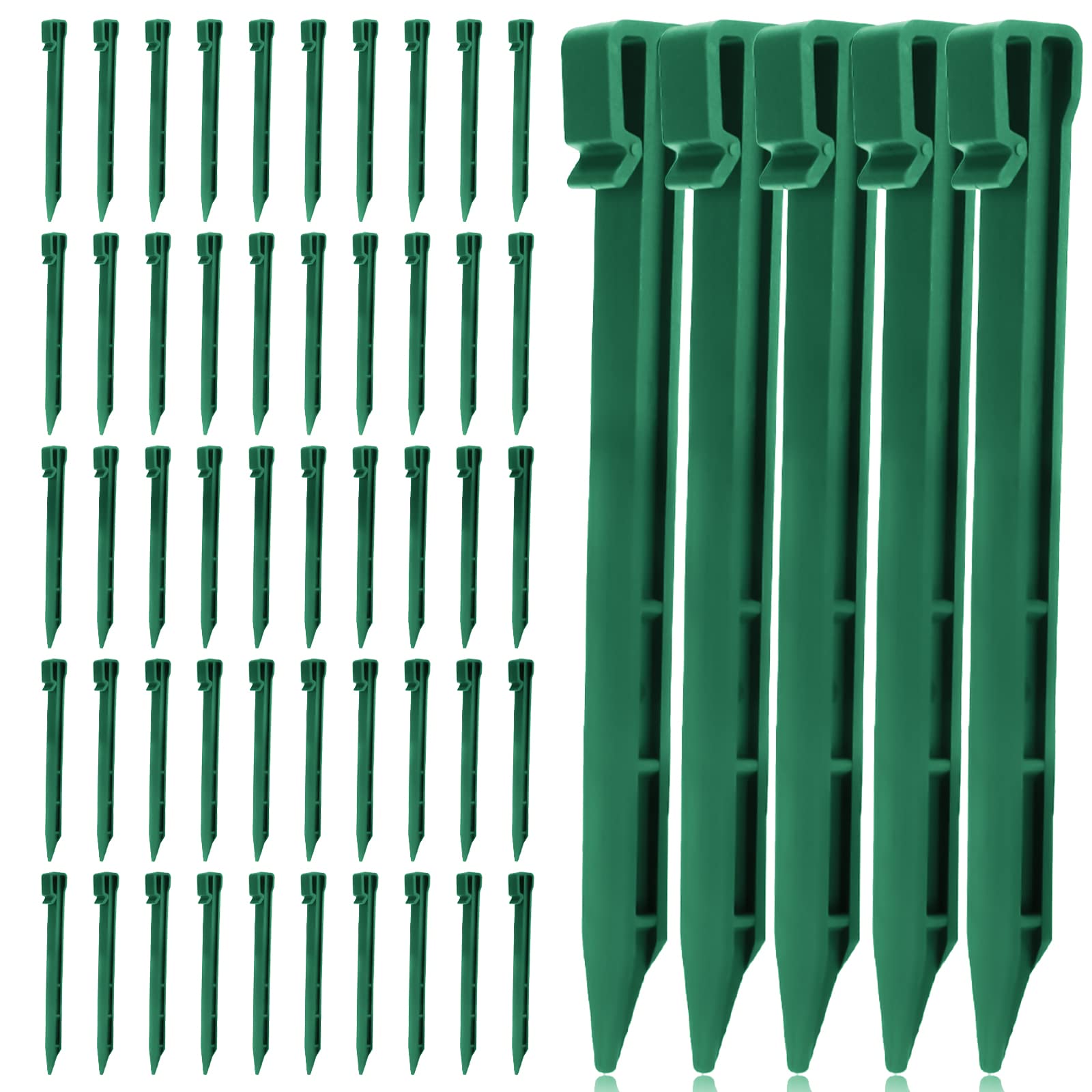 SanSanYa Plastic Garden Landscape Edging Stakes - Heavy Duty Lawn Edging Anchors & Ground Spikes for Terrace, Boardwalk, and Yard Borders (Green) | Perfect for Landscaping, Garden Beds, and Lawn Edging Projects