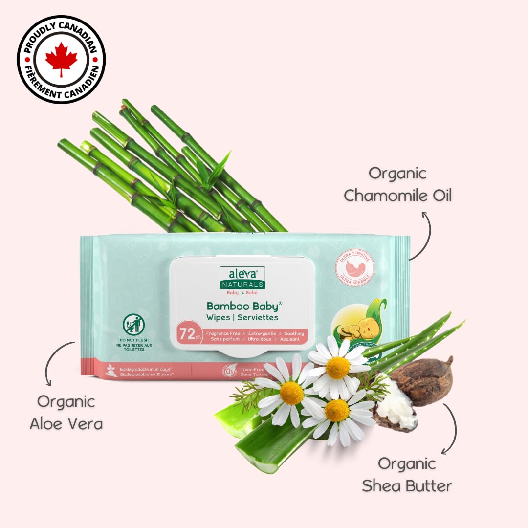 Aleva Naturals Hypoallergenic Bamboo Baby Wipes for Sensitive Skin - Super Soft, Biodegradable & Extra Strong - Natural Organic Vegan Formula - Eco-Friendly Sustainable Packaging (Mega Pack 864 Wipes) - Perfect for Diaper Changes, On-the-Go Cleaning & Gentle Skin Care