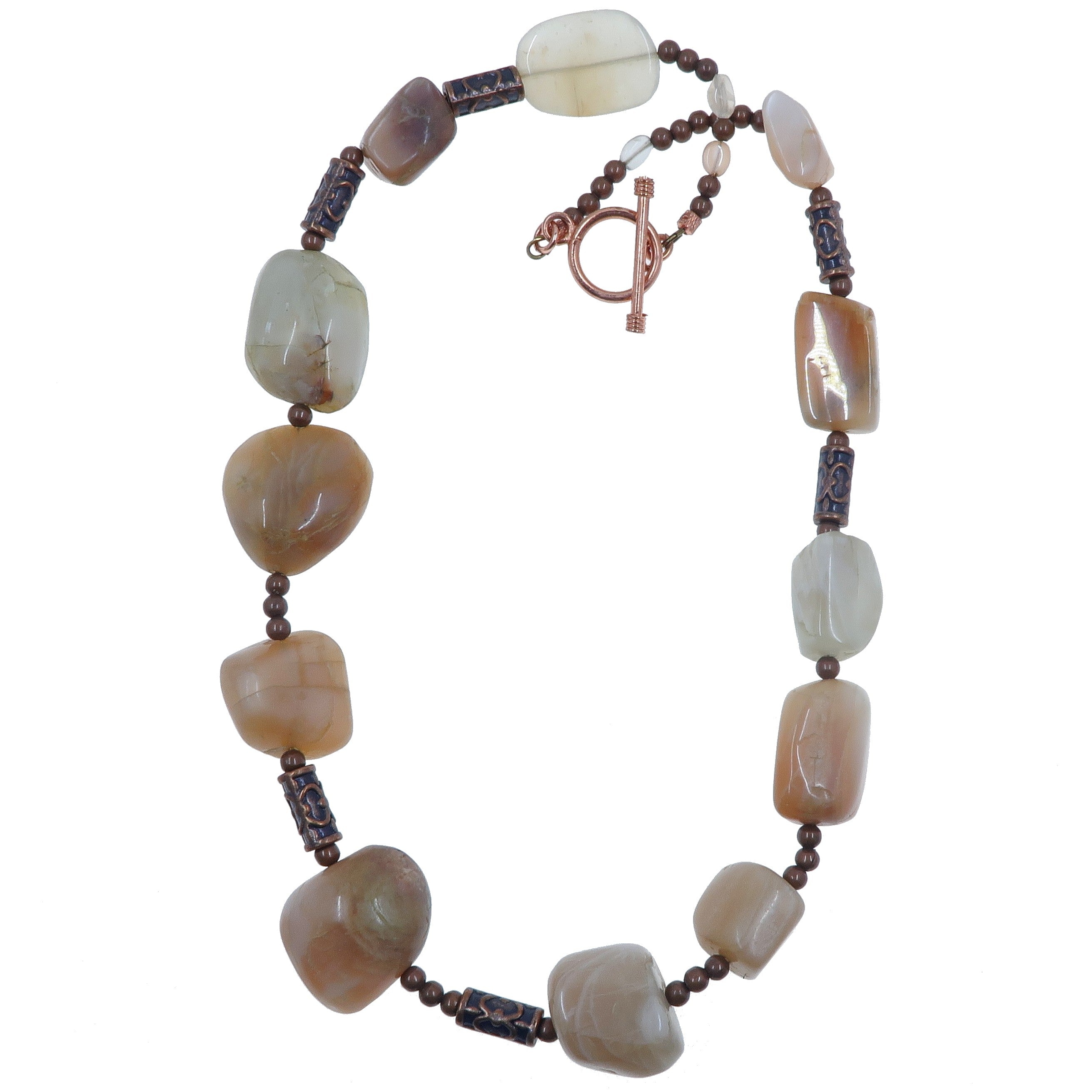 Peach Moonstone Necklace - Marvelous Moon Copper Pendant for Women | Healing Crystal Jewelry for Meditation, Yoga & Spiritual Gifts