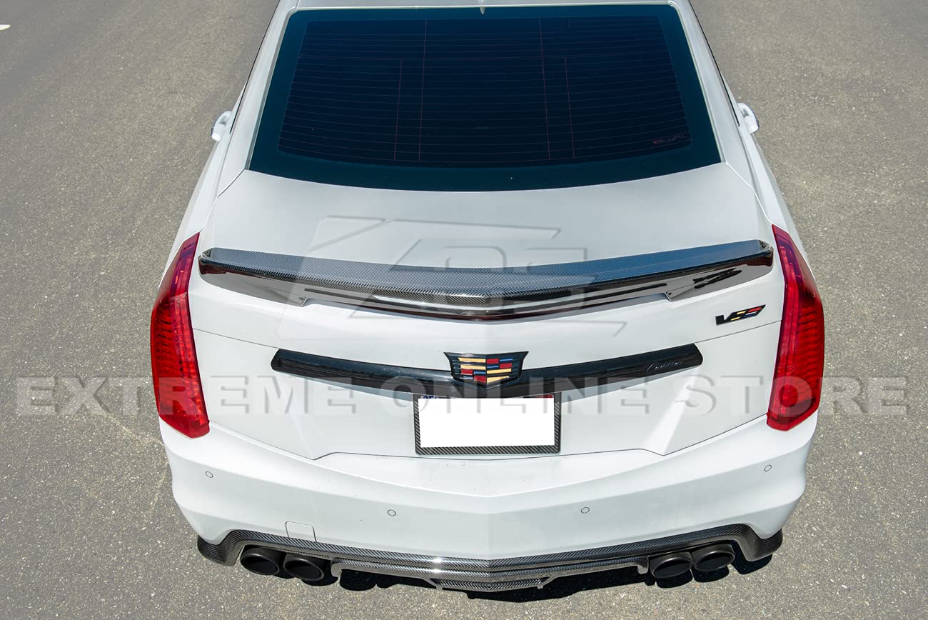 2016-2019 Cadillac CTS-V Carbon Fiber Rear Bumper Trunk Lid Wing Spoiler - Performance Style Upgrade for Street Racing & Car Shows