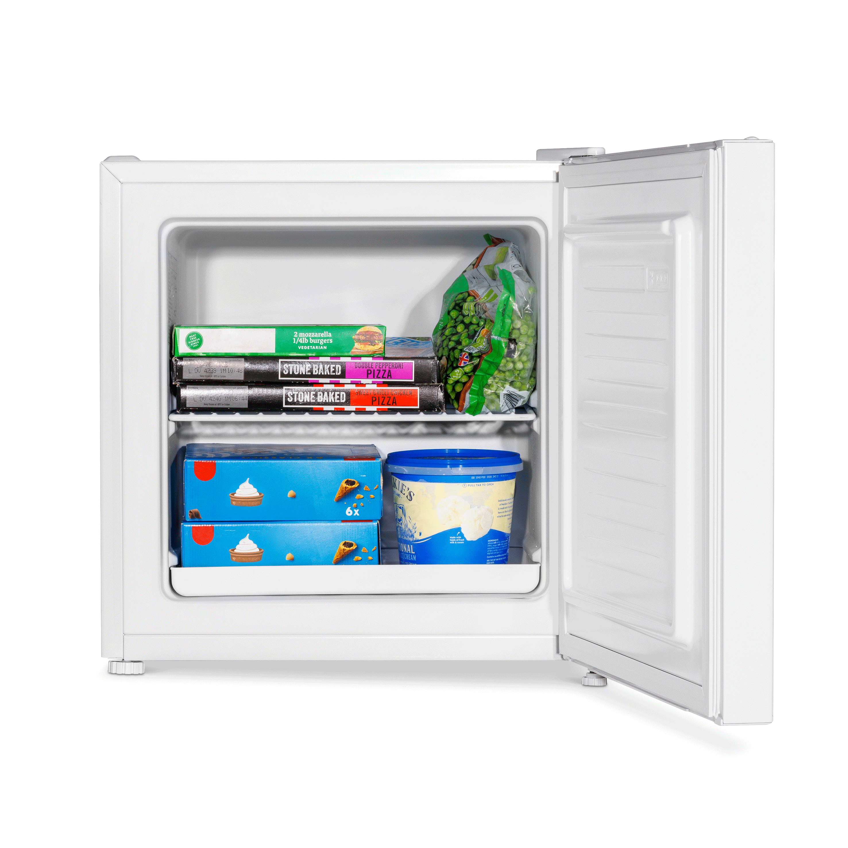 Baridi 31L Mini Tabletop Fridge Freezer with Reversible Door - Compact White Refrigerator for Bedroom, Office, Dorm & Small Spaces - Perfect for Drinks, Snacks & Skincare Storage