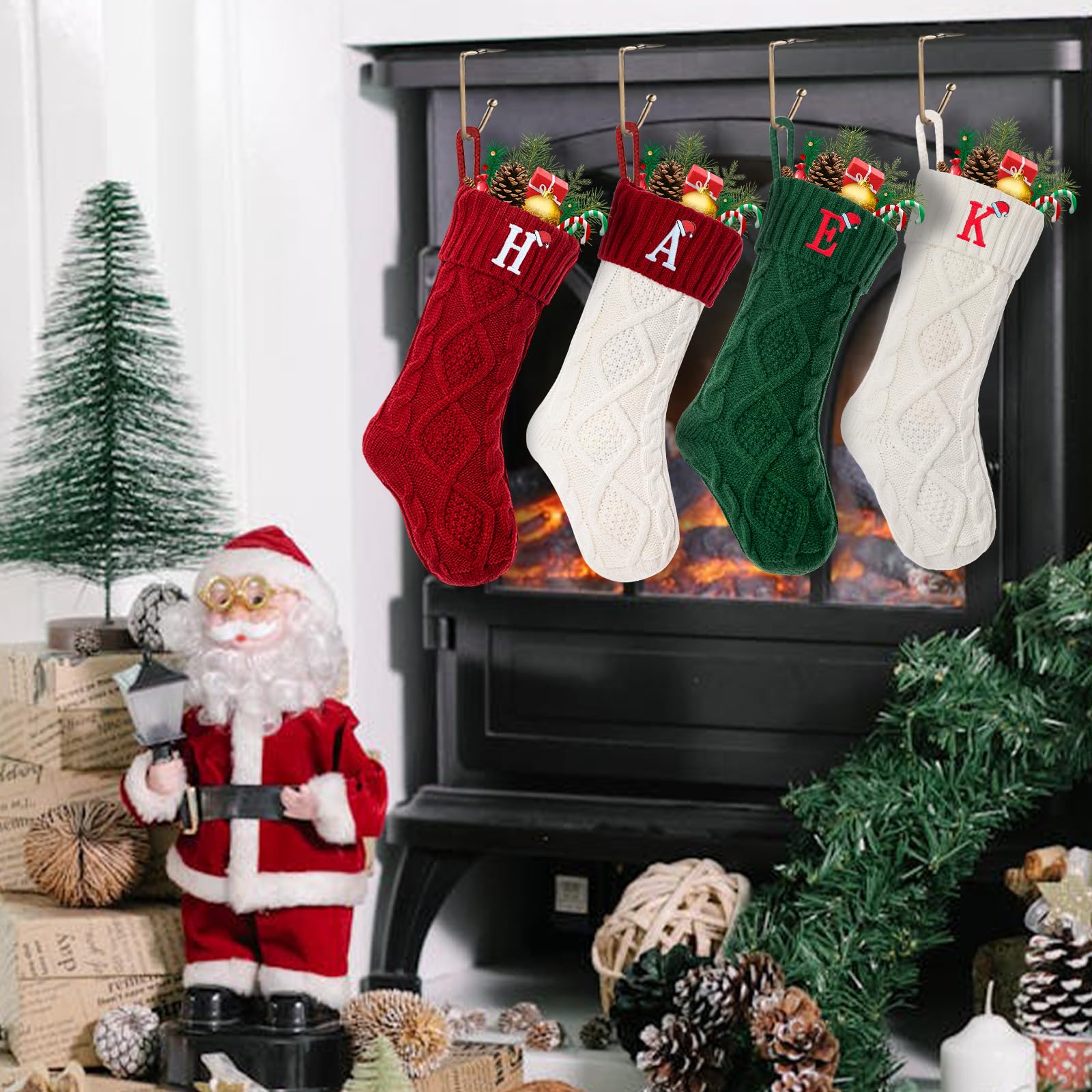 Personalized Christmas Stockings with Initial 