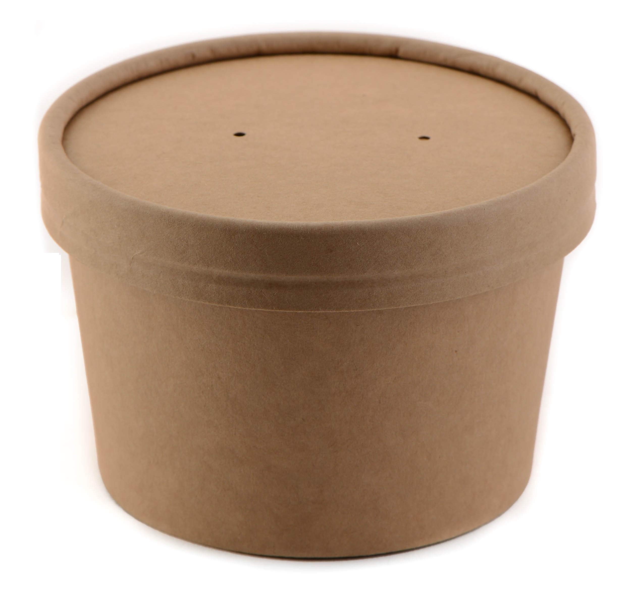 EcoQuality [150 Pack] 8 oz Disposable Kraft Paper Soup Containers with Vented Lids - Microwave Safe, Leak Proof Takeout Containers for Ice Cream, Frozen Yogurt, Salads & Food Storage | Perfect for Restaurants, Cafes, Catering & Home Use