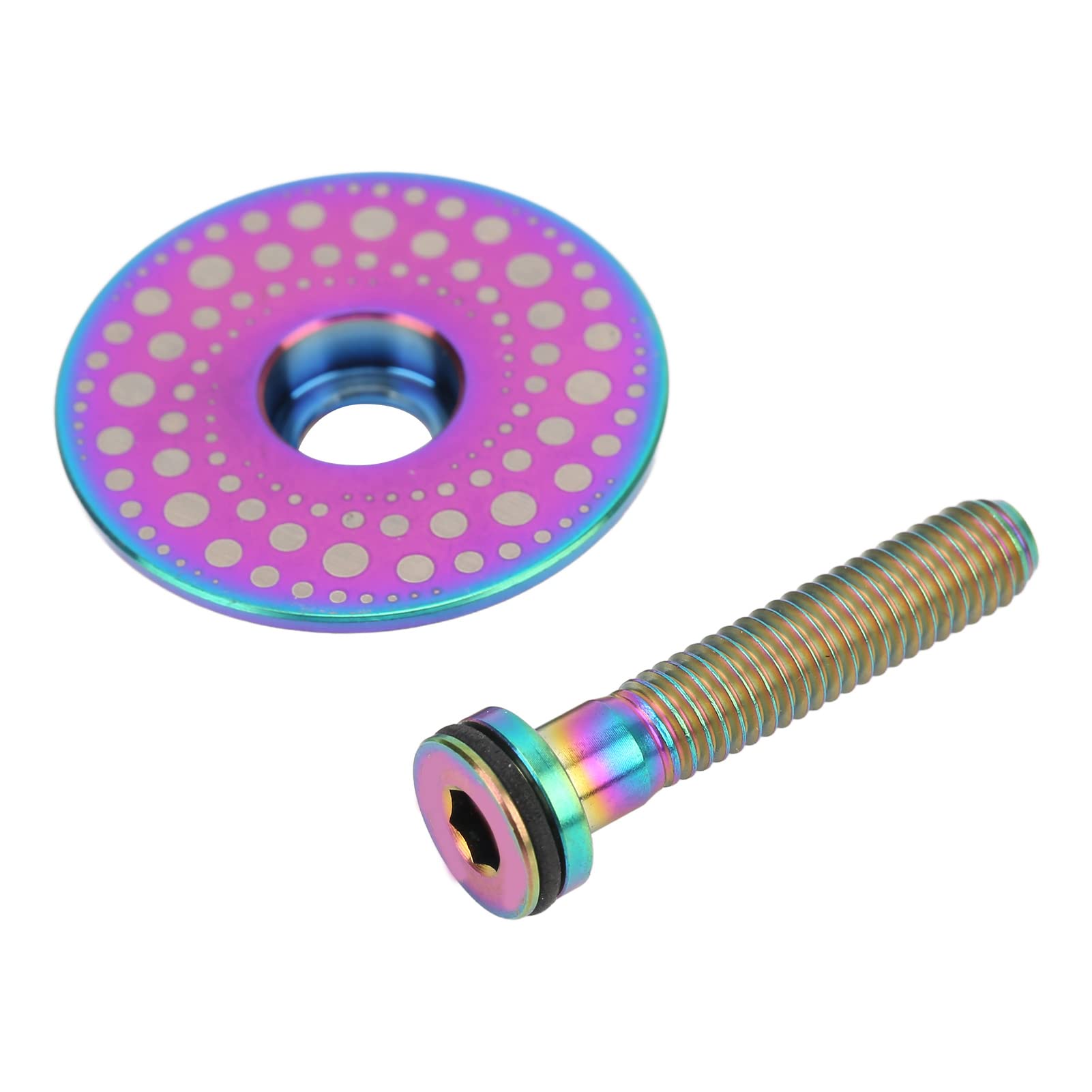 Titanium Alloy Bike Headset Top Cover - 28.6mm Mountain Bike Headset Replacement - Rust Proof & Durable - Perfect for MTB Upgrades & Trail Riding