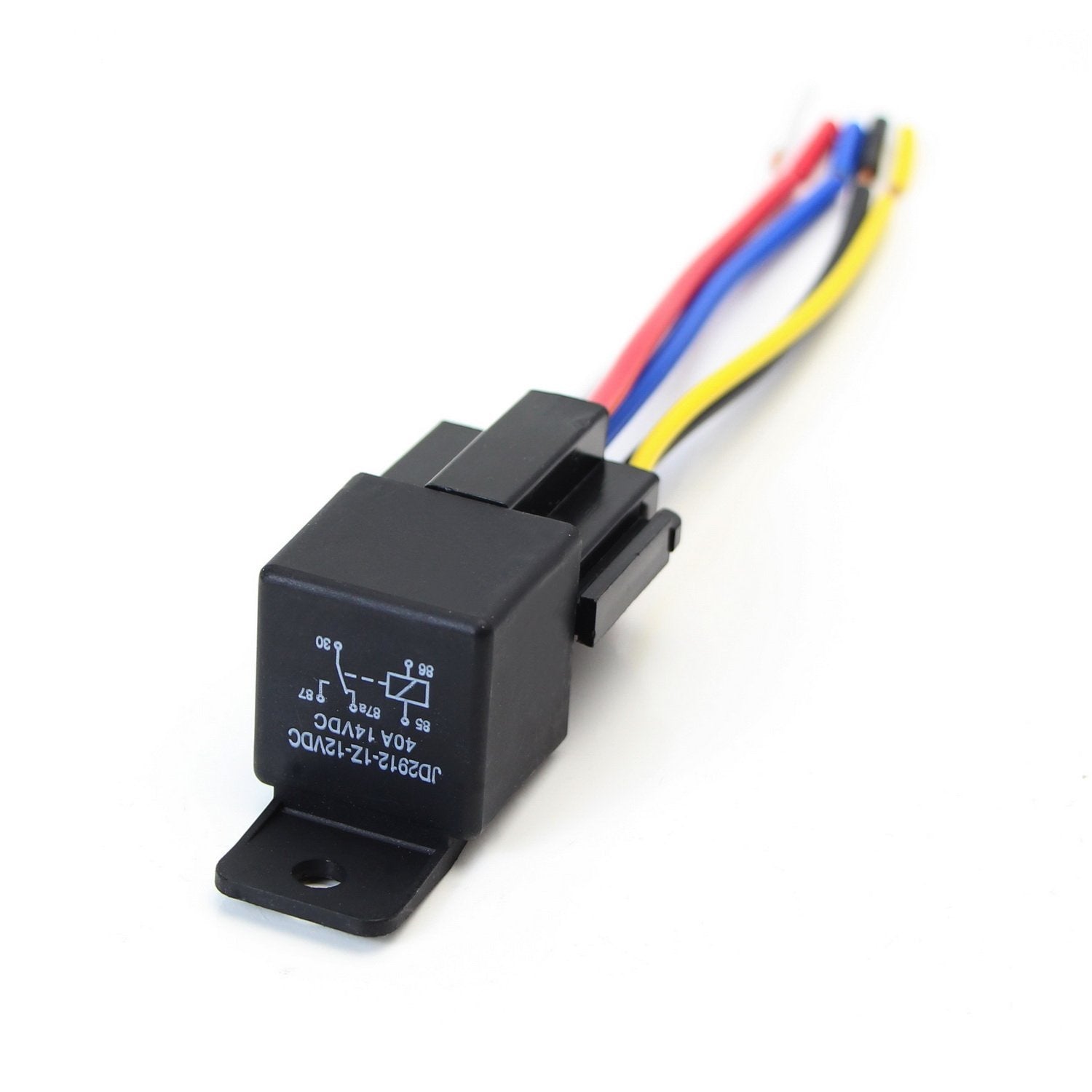 5 Pin 12V 40A SPDT Automotive Relay Socket with Wires - Compatible with Car Fog Lights & Daytime Running Lamps (DRL) - Perfect for Off-Road, Night Driving & Vehicle Lighting Upgrades