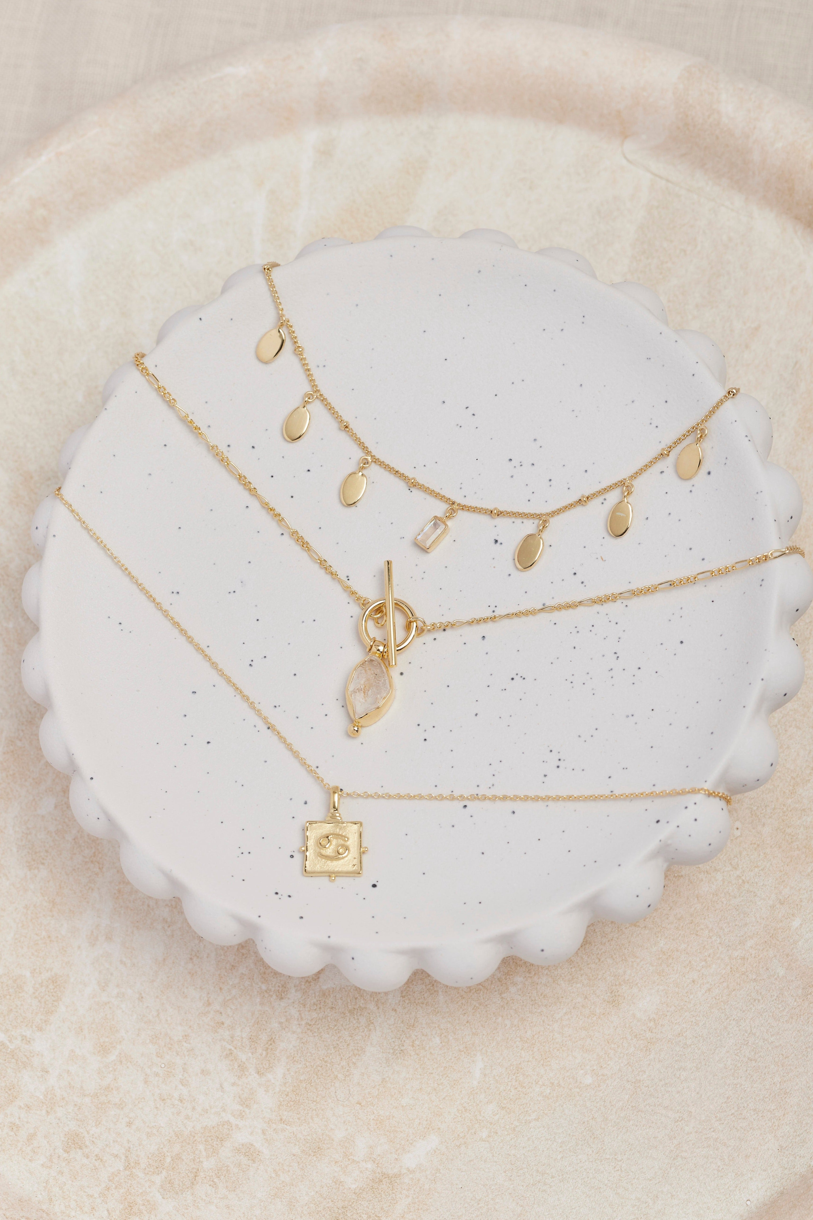 Herkimer Diamond Gold Necklace for Women - 14K Solid Gold Pendant Jewelry Gift for Her - Elegant Necklace for Everyday Wear & Special Occasions