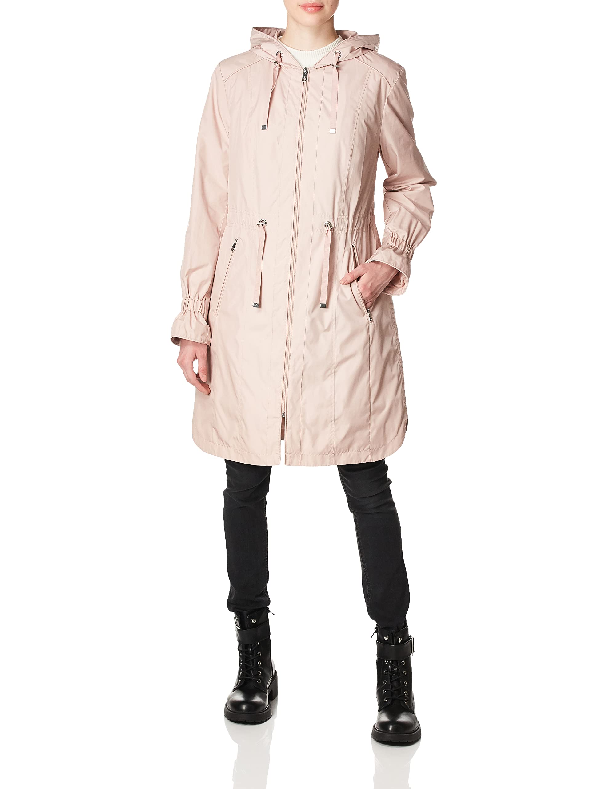 Cole Haan Women's Waterproof Hooded Anorak Raincoat - Lightweight Windbreaker Jacket for Outdoor Activities & Travel