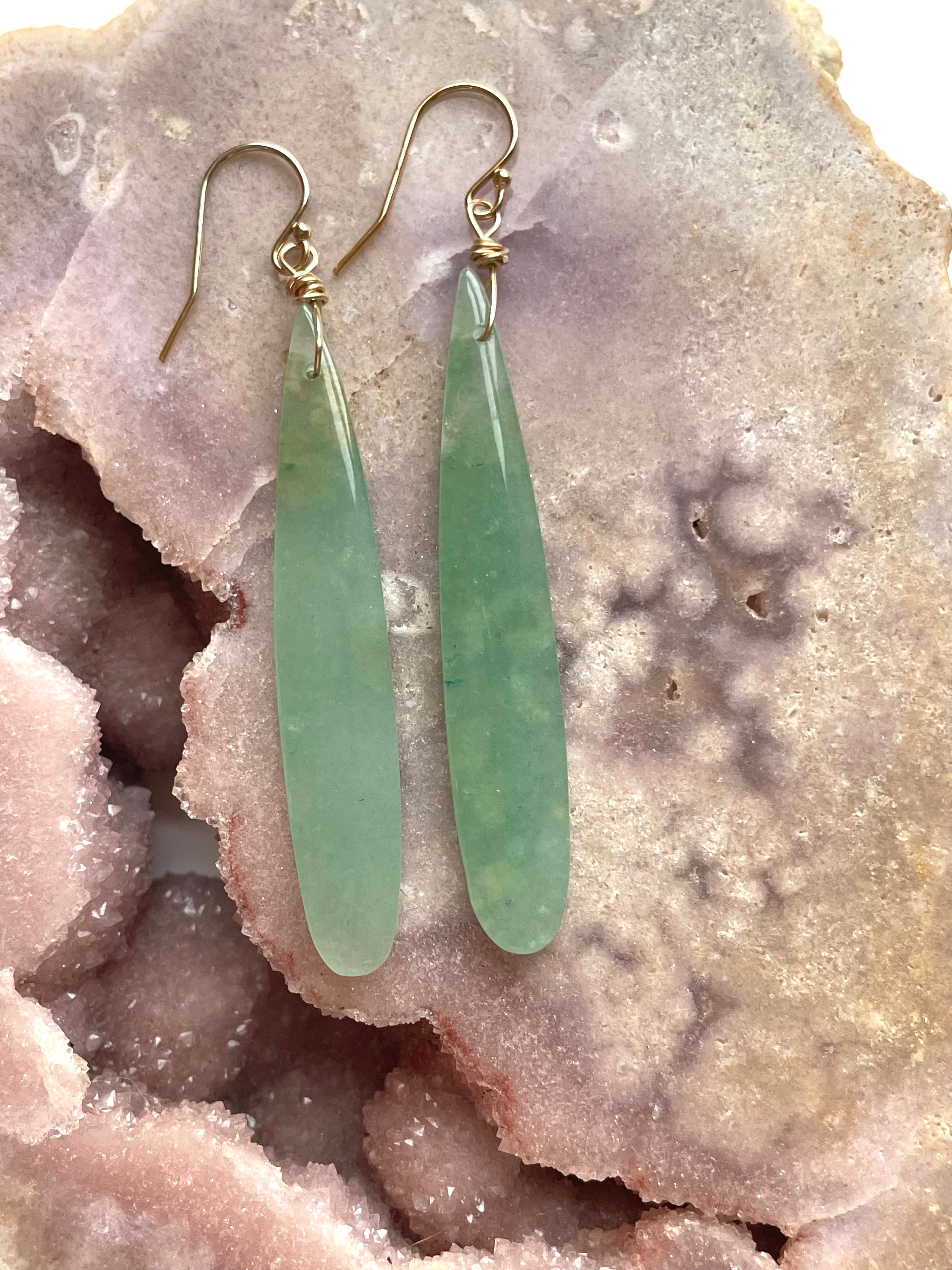 Green Aventurine Earrings for Women - Healing Crystal Jewelry, Dainty Stud or Dangle Earrings - Perfect for Meditation, Yoga & Spiritual Healing
