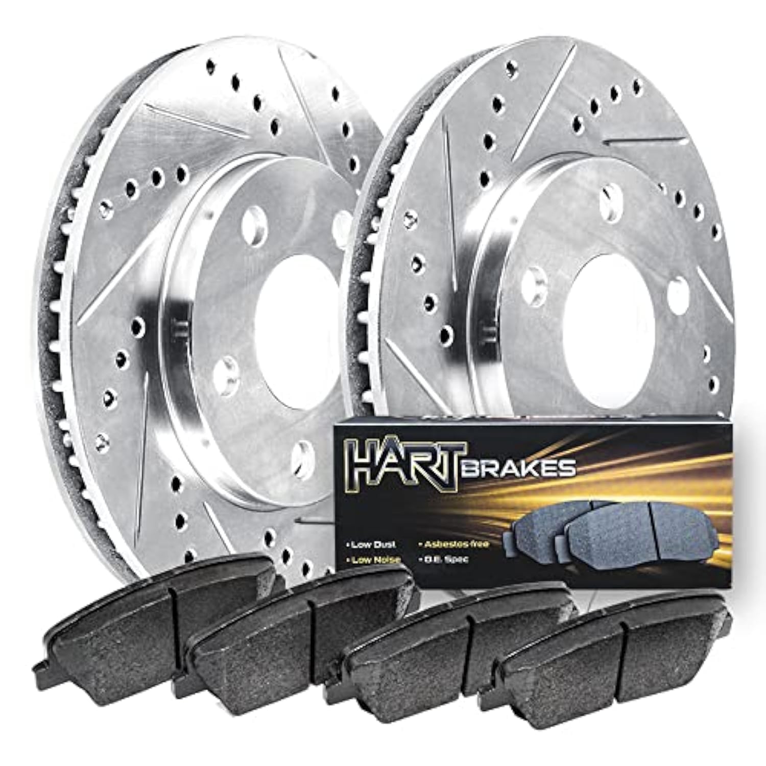 Hart CR.59000.02 Rear Brake Kit - Ceramic Brake Pads & Rotors Combo | High-Performance Braking System for Cars, Trucks & SUVs | Perfect for City Driving, Highway Commuting & Towing