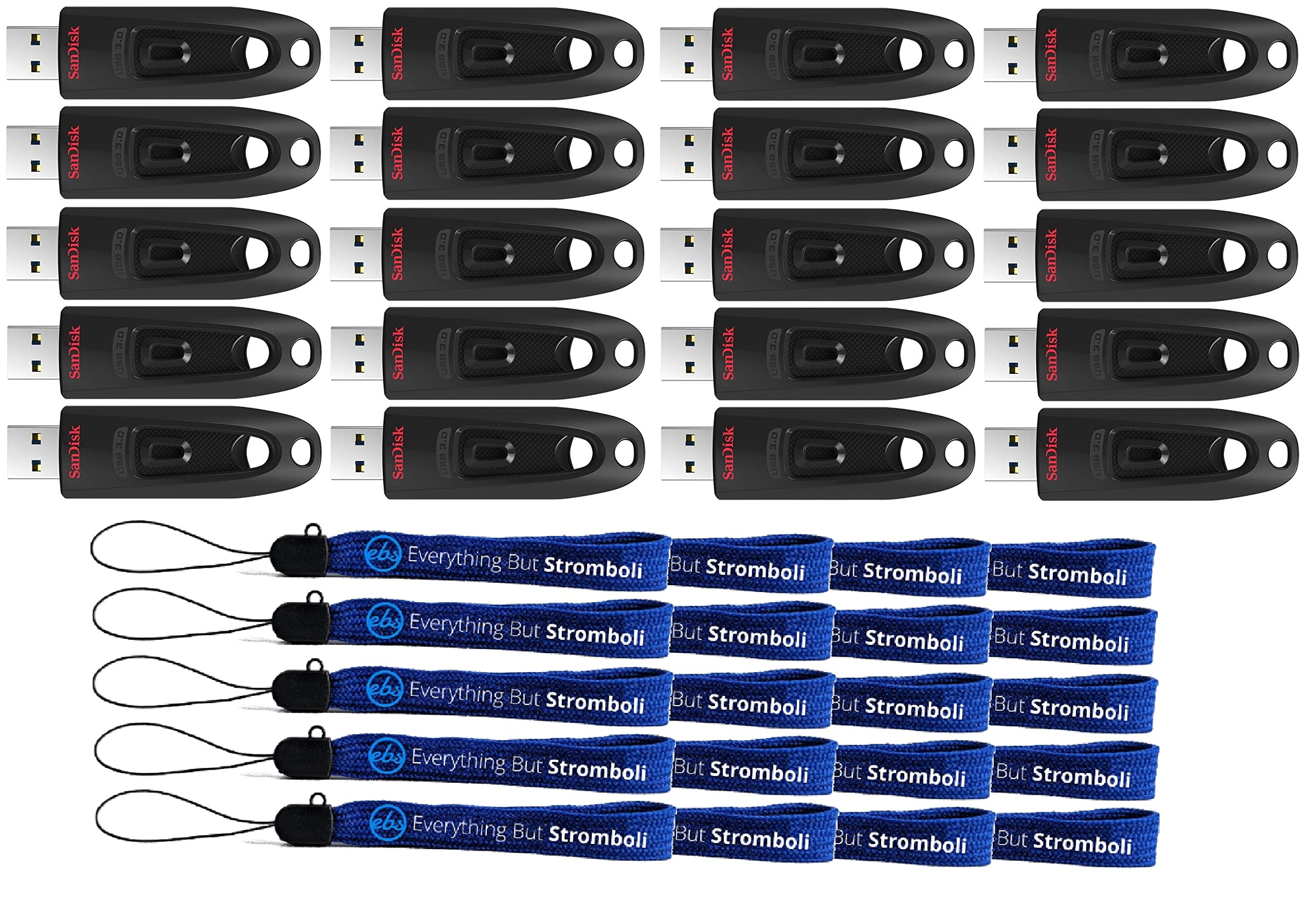 SanDisk 128GB USB 3.0 Flash Drive 20-Pack - High Speed Thumb Drives for Office & School