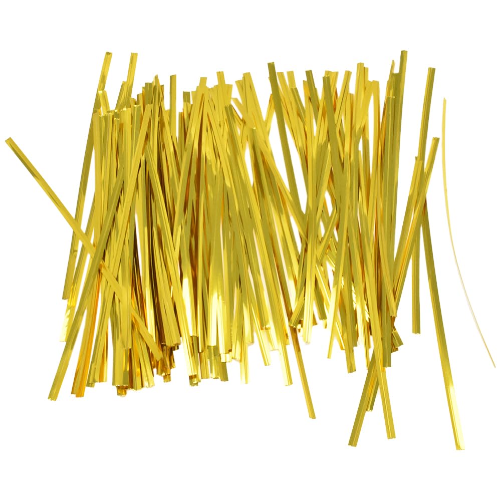 Gold Twist Ties 300Pcs 6inch for Baking, Gifts & Crafts
