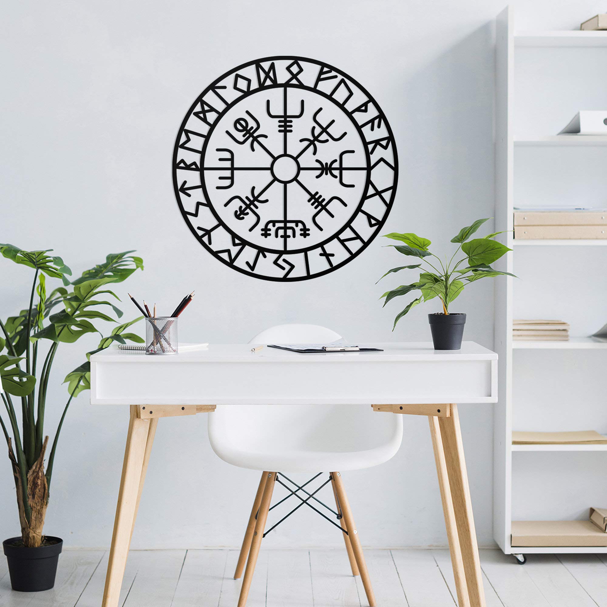 Vegvisir Viking Metal Wall Art - Nordic Decor for Home & Office