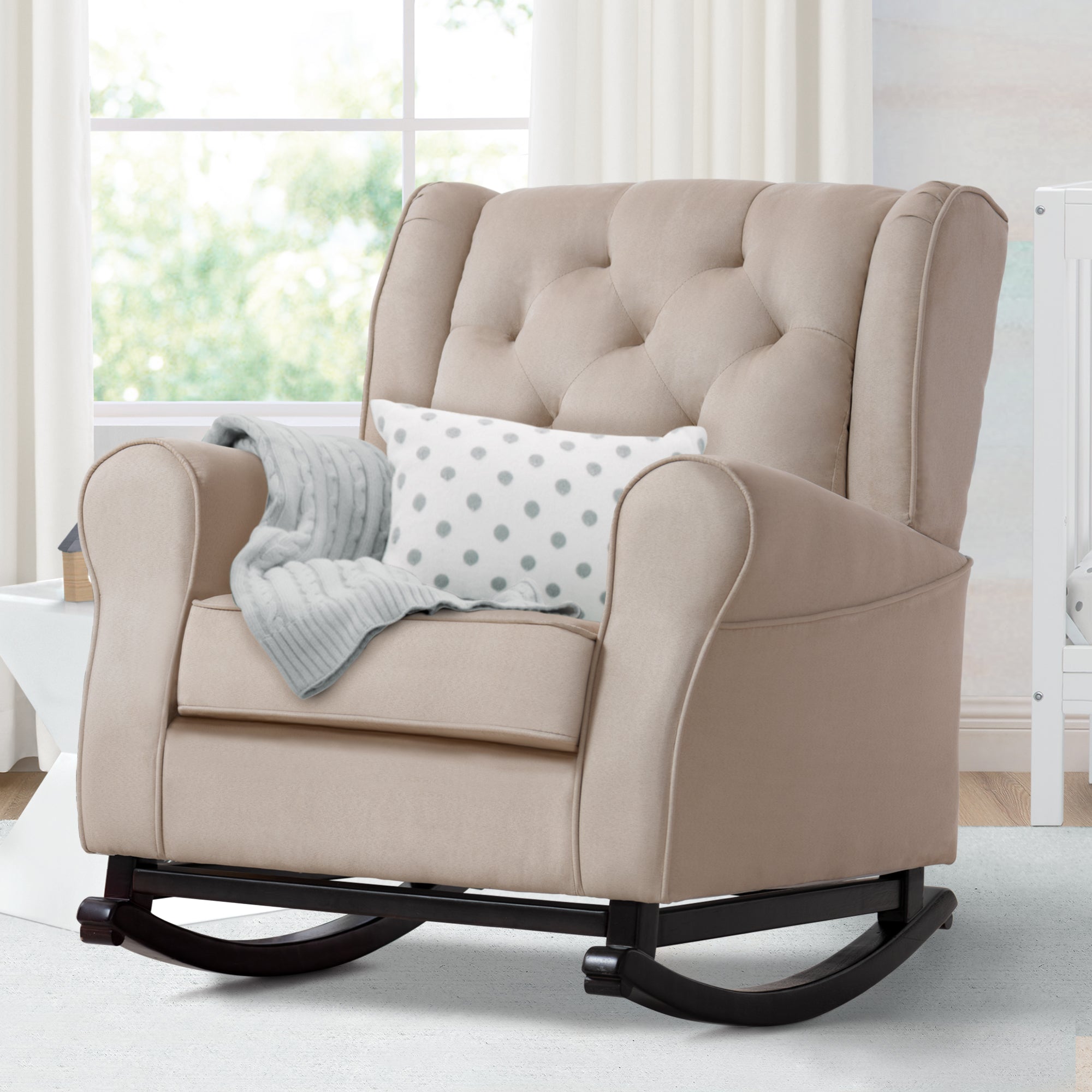 Emma Nursery Rocking Chair - Comfortable Baby Rocker for Nursing & Feeding - Perfect for Nursery, Bedroom & Breastfeeding Moms