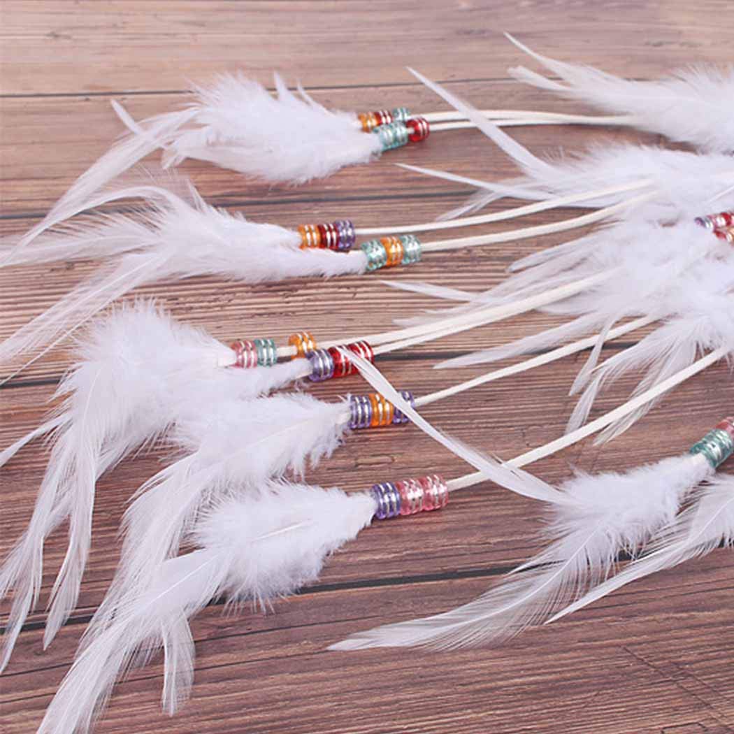 Boho Feather Headbands for Women - Adjustable Long Feather Headdress for Halloween, Wedding & Festival - Gypsy Indian Hair Accessories for Women & Girls - Perfect for Costume Parties, Music Festivals & Boho Chic Outfits