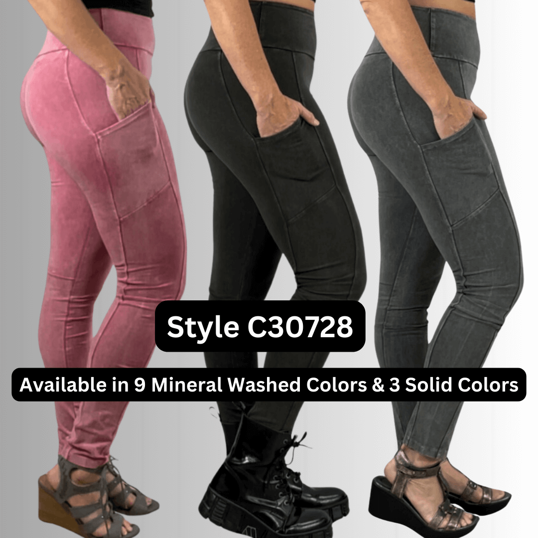 High-Waisted Solid Pocket Leggings for Women - Made in USA | Yoga, Running, Workout & Everyday Wear