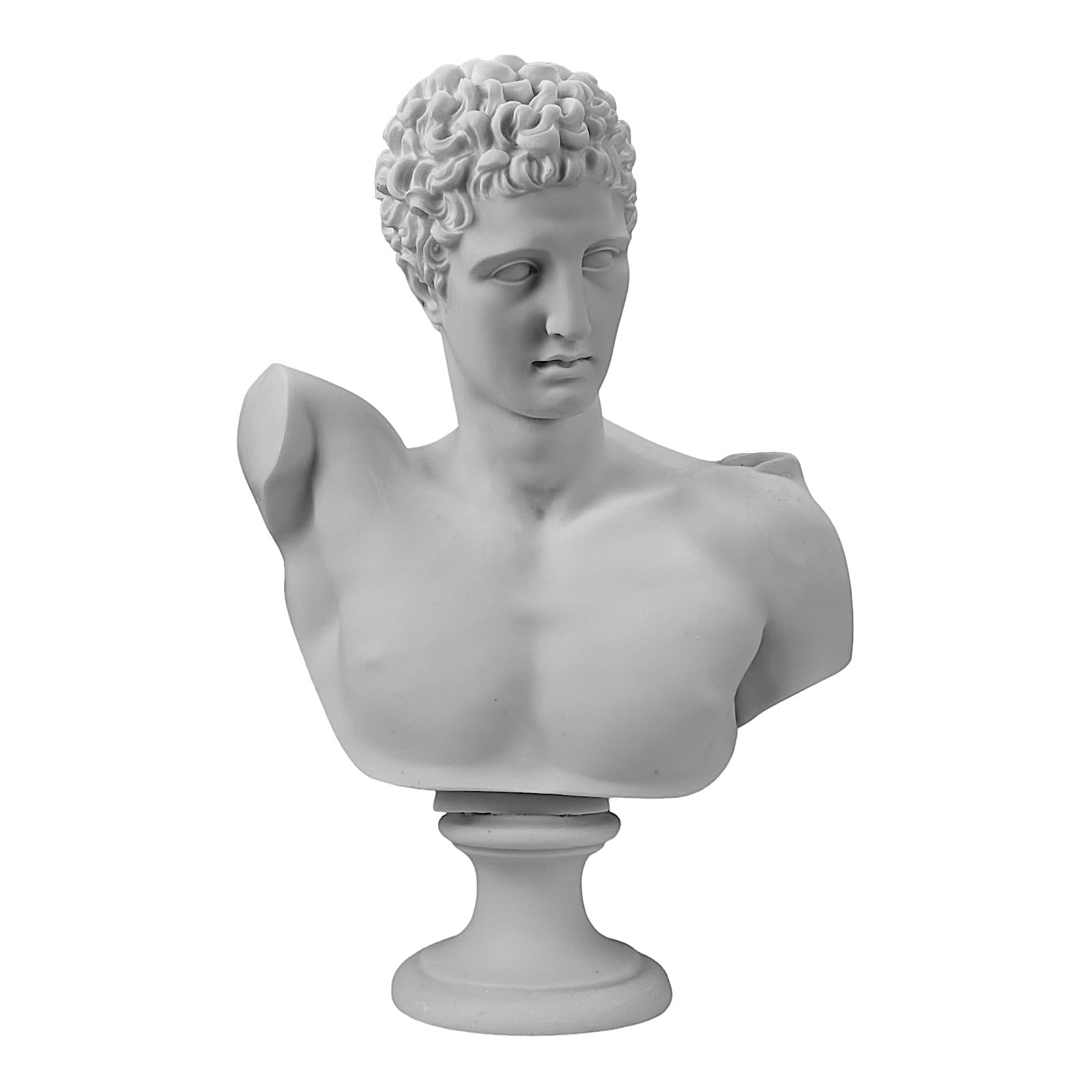 Hermes Bust Head - Greek God Statue Sculpture, Cast Marble Museum Replica - Perfect for Home Decor, Office Display & Greek Mythology Collections