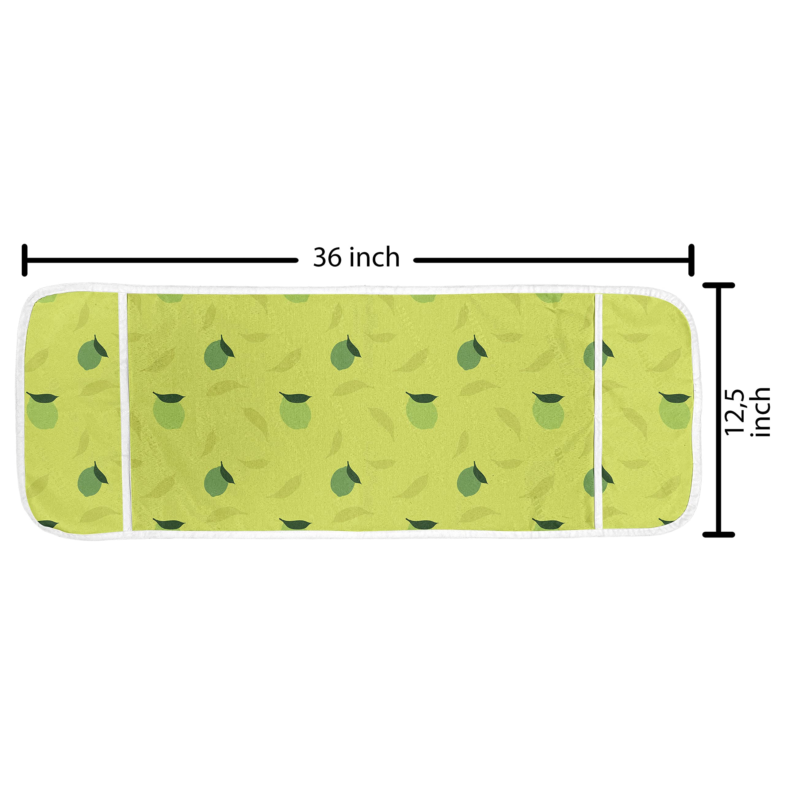 Ambesonne Lime Green Microwave Cover - Waterproof Kitchen Organizer with Pockets, 36
