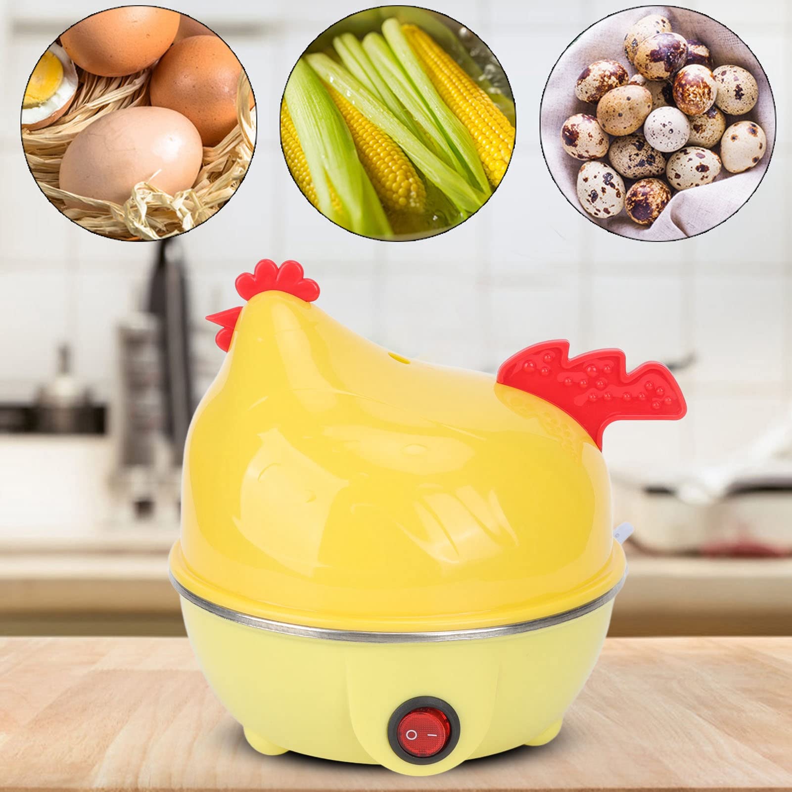 Acouto Electric Egg Cooker - 7 Egg Capacity, Automatic Shut Off, Fast Boiling, 110V US Standard, Perfect for Breakfast, Meal Prep & Keto Diet - BPA-Free, Easy to Clean, Compact Design for Small Kitchens & Dorms