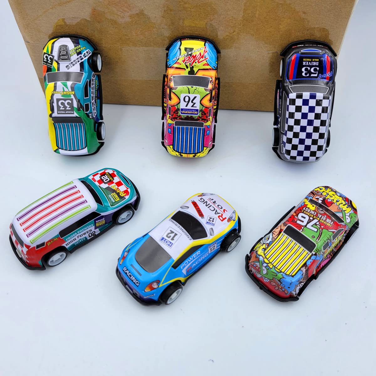 SeeuFun 24 Pack 2.7 Inch Pull Back Racing Cars - Die Cast Metal Friction Powered Toy Vehicles Set for Kids (Boys & Girls) - Perfect for Birthday Gifts, Party Favors & Pretend Play Racing Games