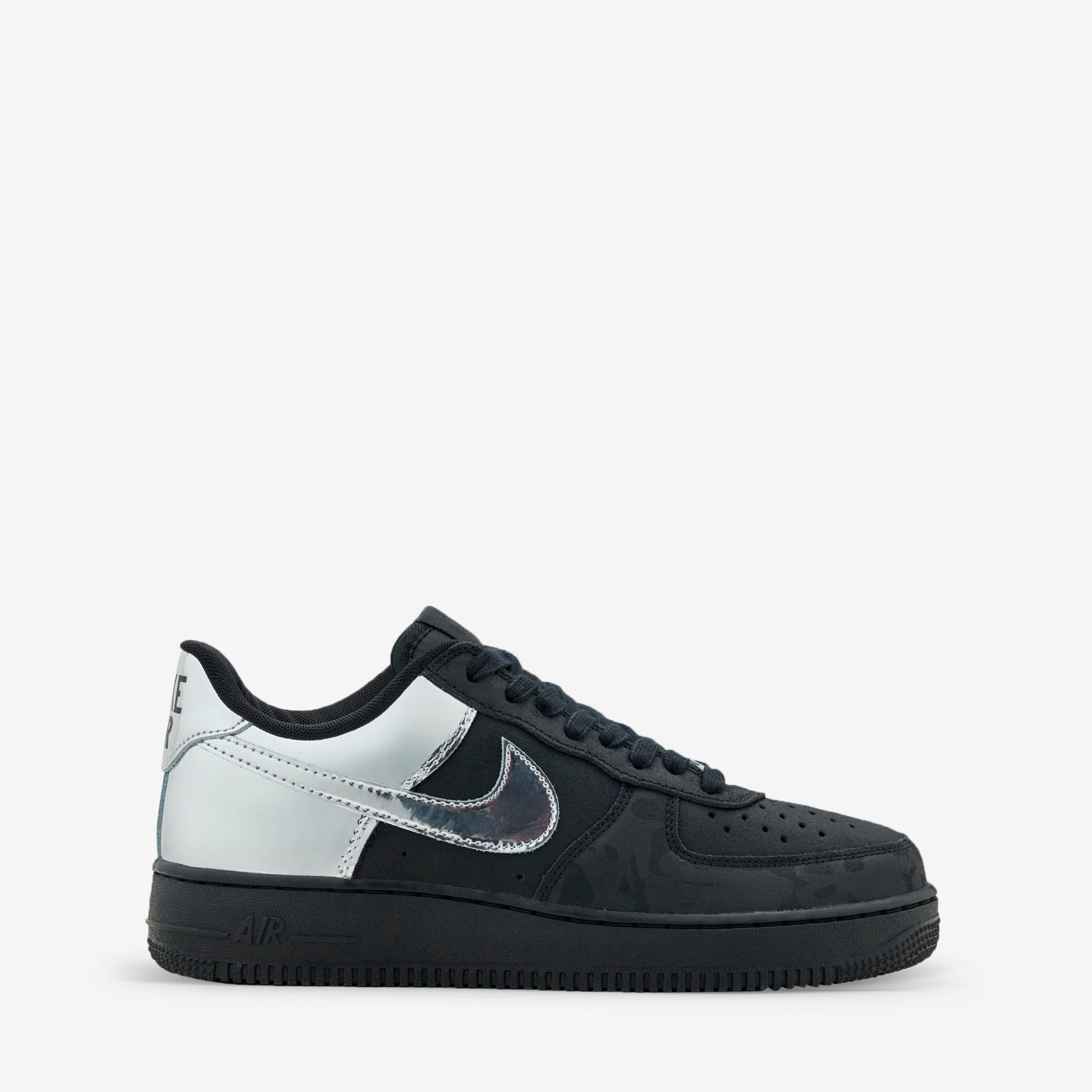 Nike Air Force 1 Low Retro Sneakers - Black/Chrome | Classic Basketball Shoes for Men | Perfect for Casual Wear, Street Style & Everyday Comfort